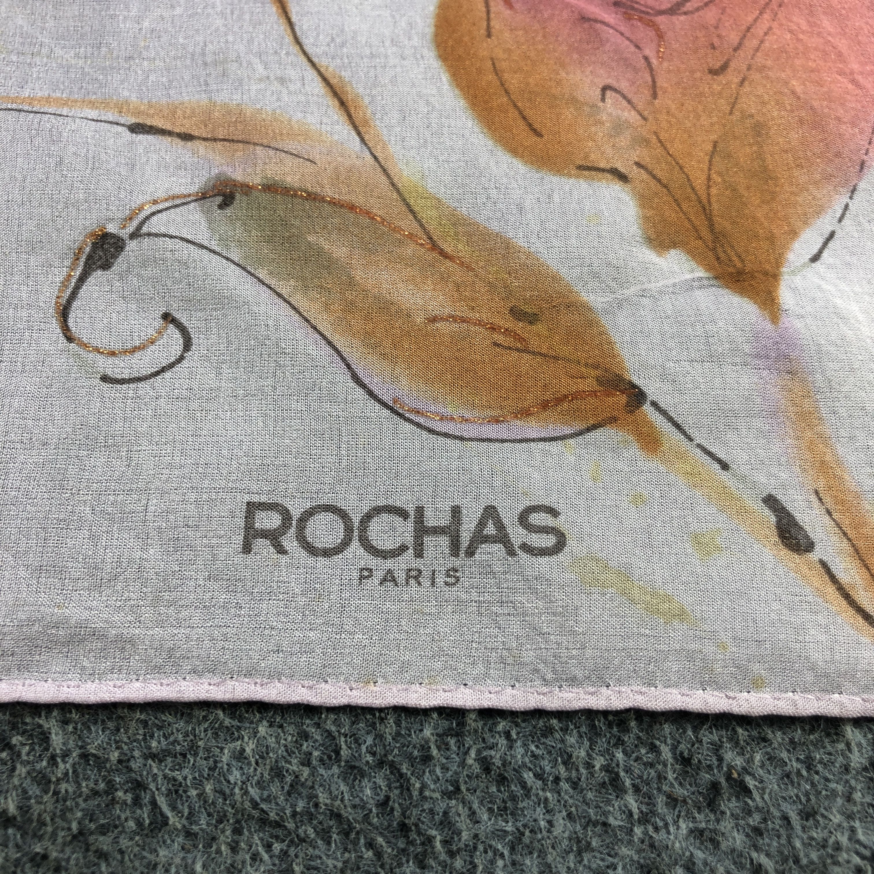 Vintage Rochas Luxury Hand Rolled Silk Scarf M1096 Size ONE SIZE - 4 Thumbnail