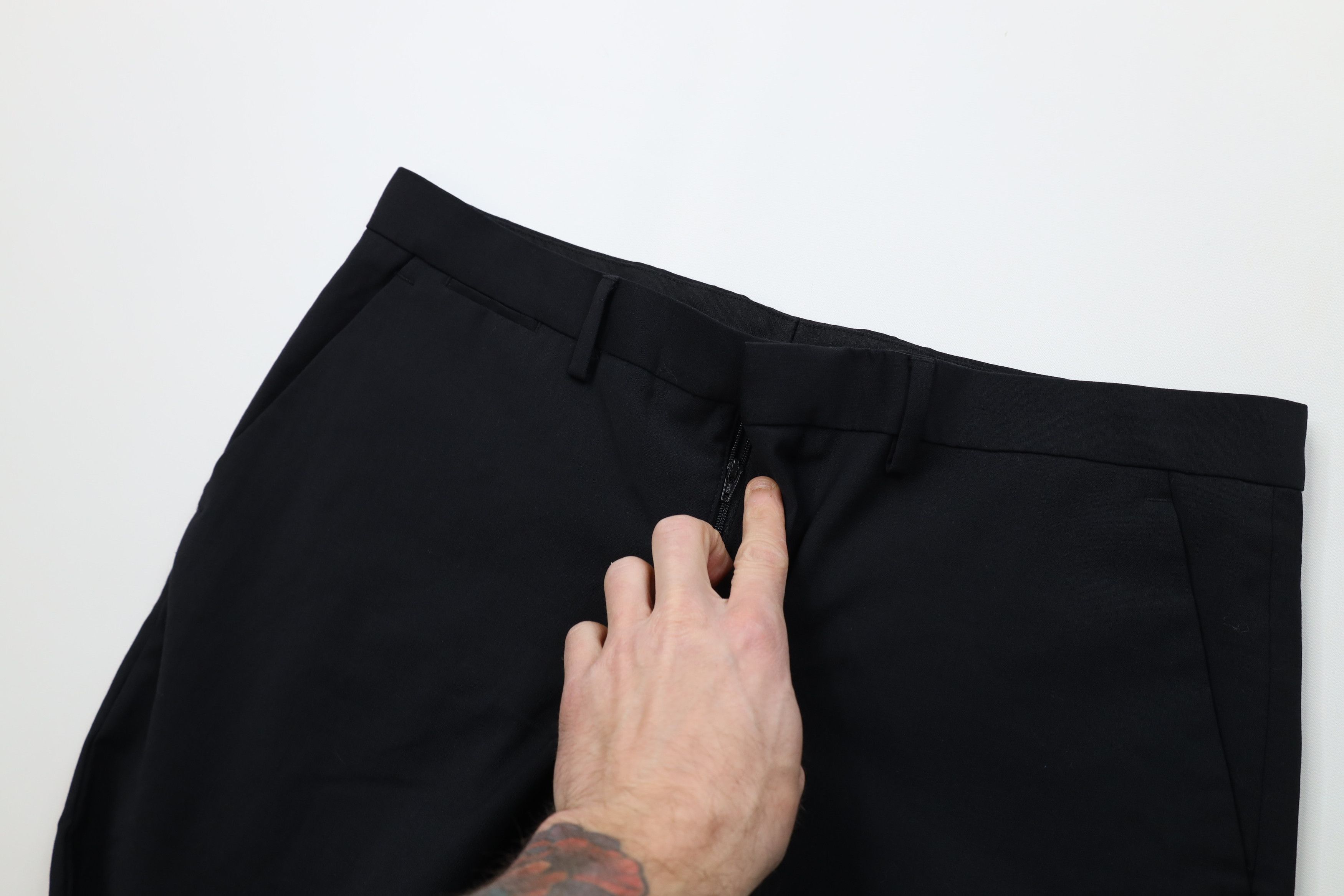 Express Express Stretch Wool Blend Knit Chino Pants Trousers Black Size US 34 / EU 50 - 6 Thumbnail