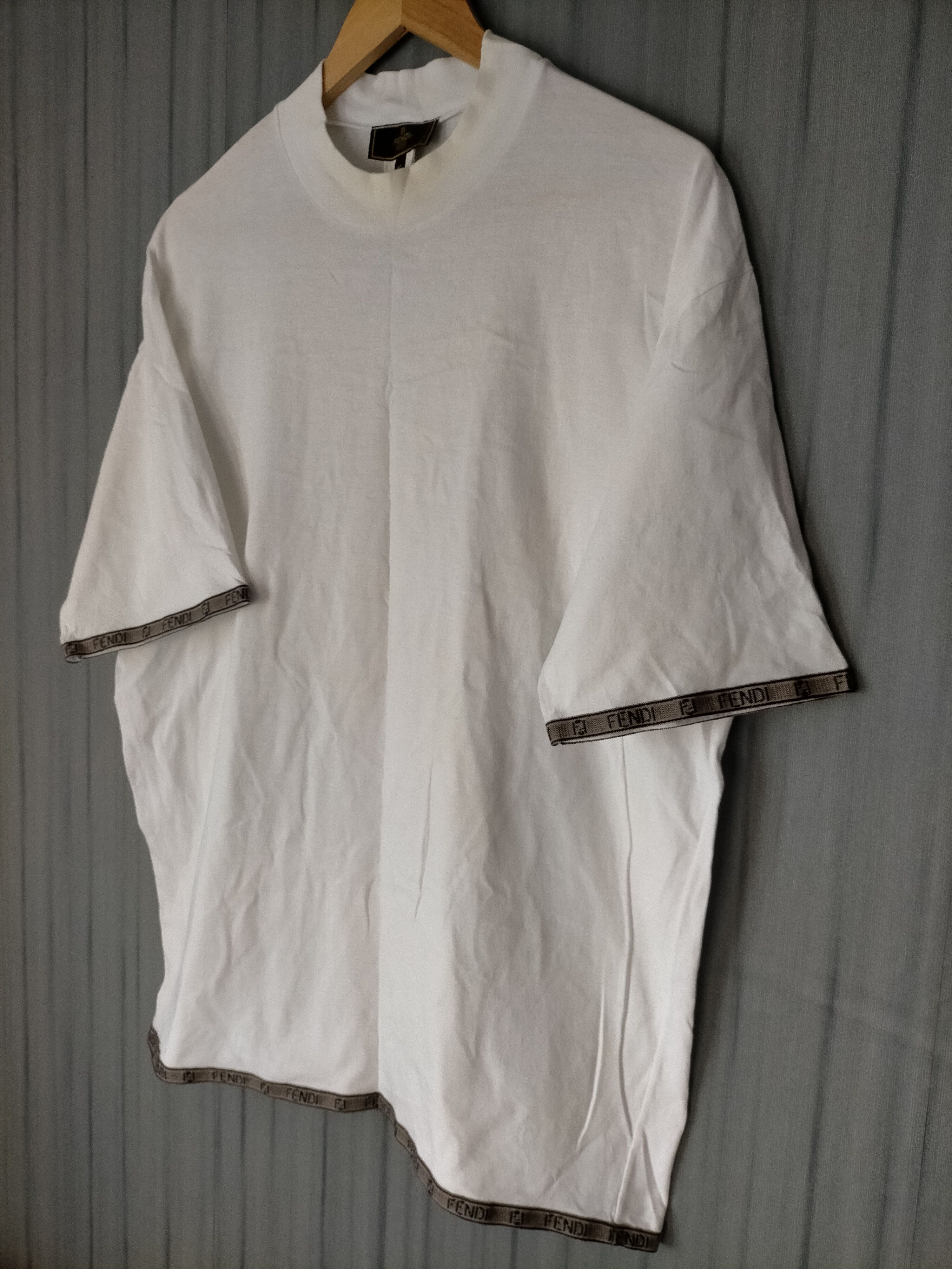 Fendi Fendi Made in italy Side Tape White Tee Size US L / EU 52-54 / 3 - 3 Thumbnail