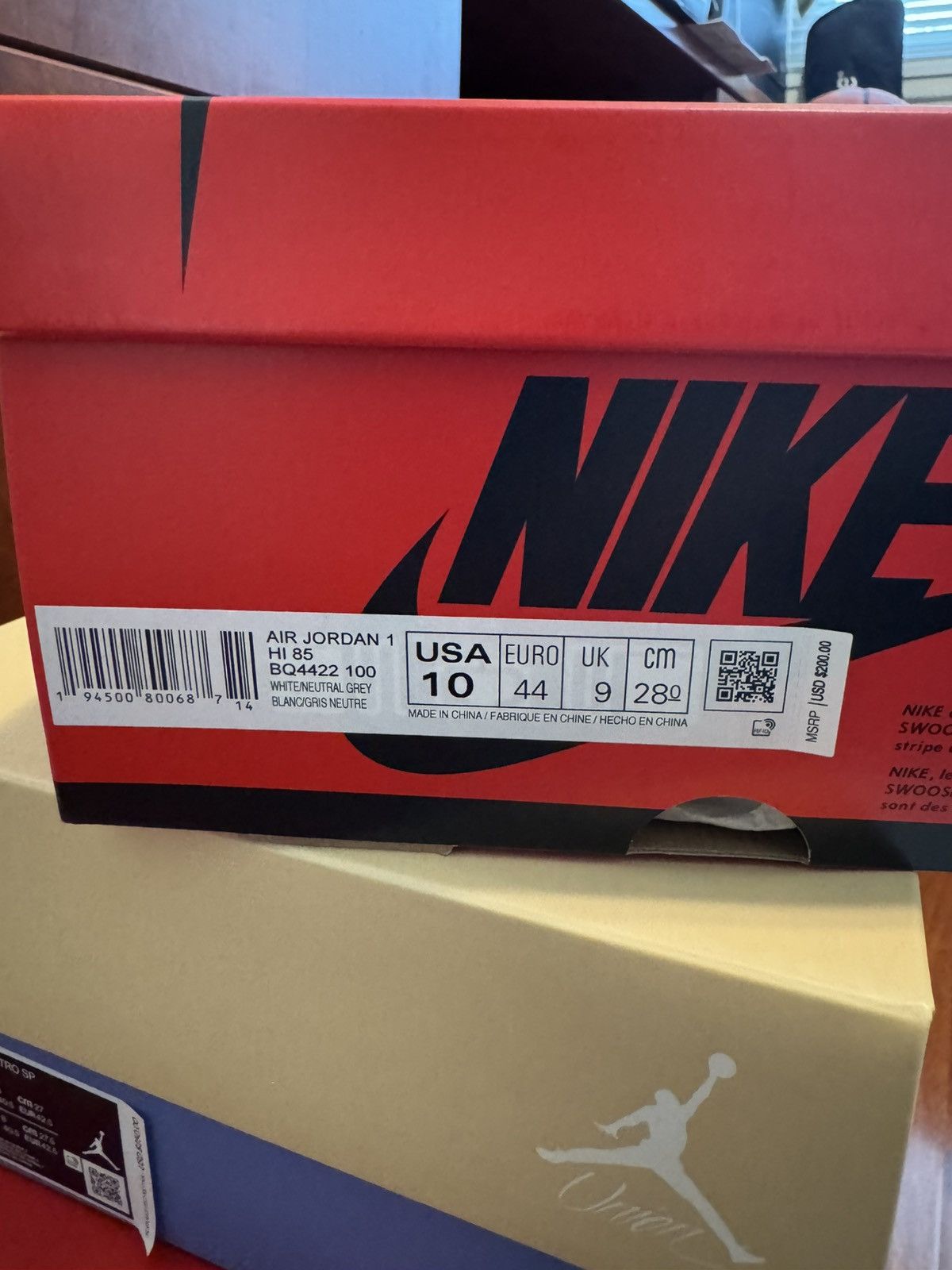 Nike JORDAN 1 WHITE/GREY Size US 10 / EU 43 - 8 Thumbnail