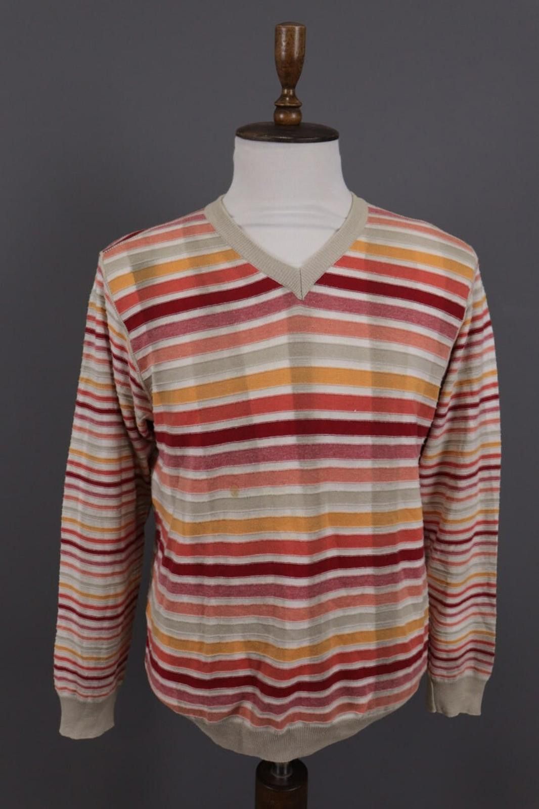 Carlo ColucciModern Cut Multicolor Knit Sweater Size 50