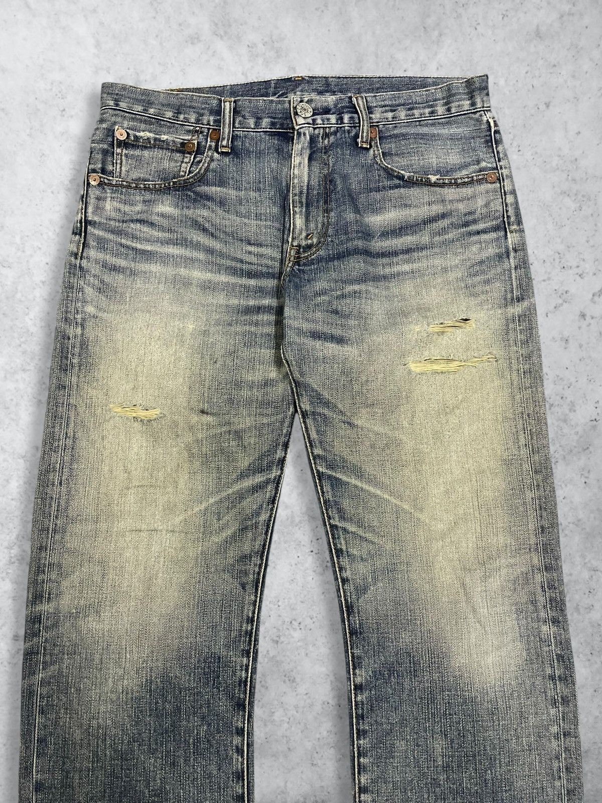 Levi's Vintage Y2K Levi’s 505 Sandwash Distressed Baggy Jeans #3072 Size US 33 - 2 Thumbnail
