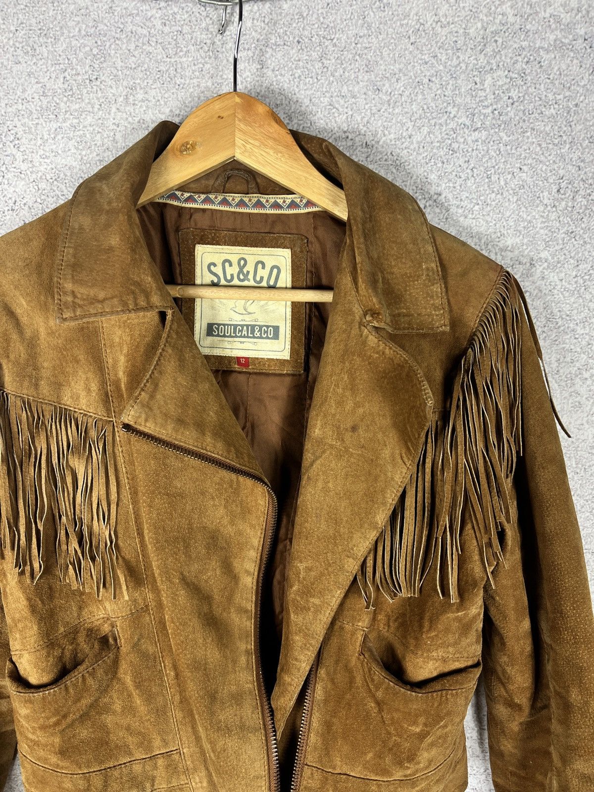 Vintage Woman’s Western Cowboy Girl Suede Leather Jacket Size M / US 6-8 / IT 42-44 - 2 Thumbnail