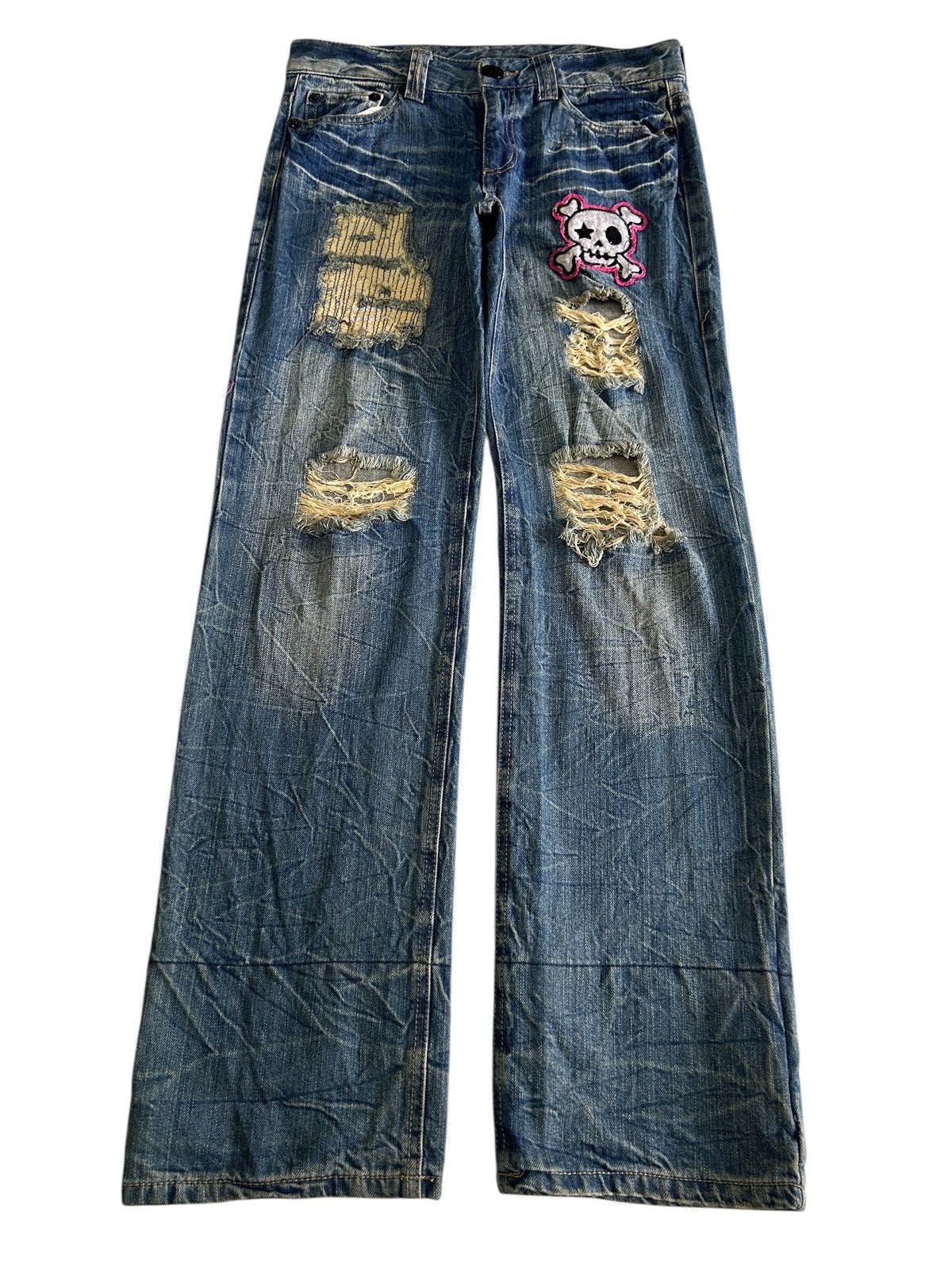 Japanese Brand × Vintage Vintage Japanese BACK & FORTH Distressed Jeans Punk Style Size US 31 - 1 Thumbnail