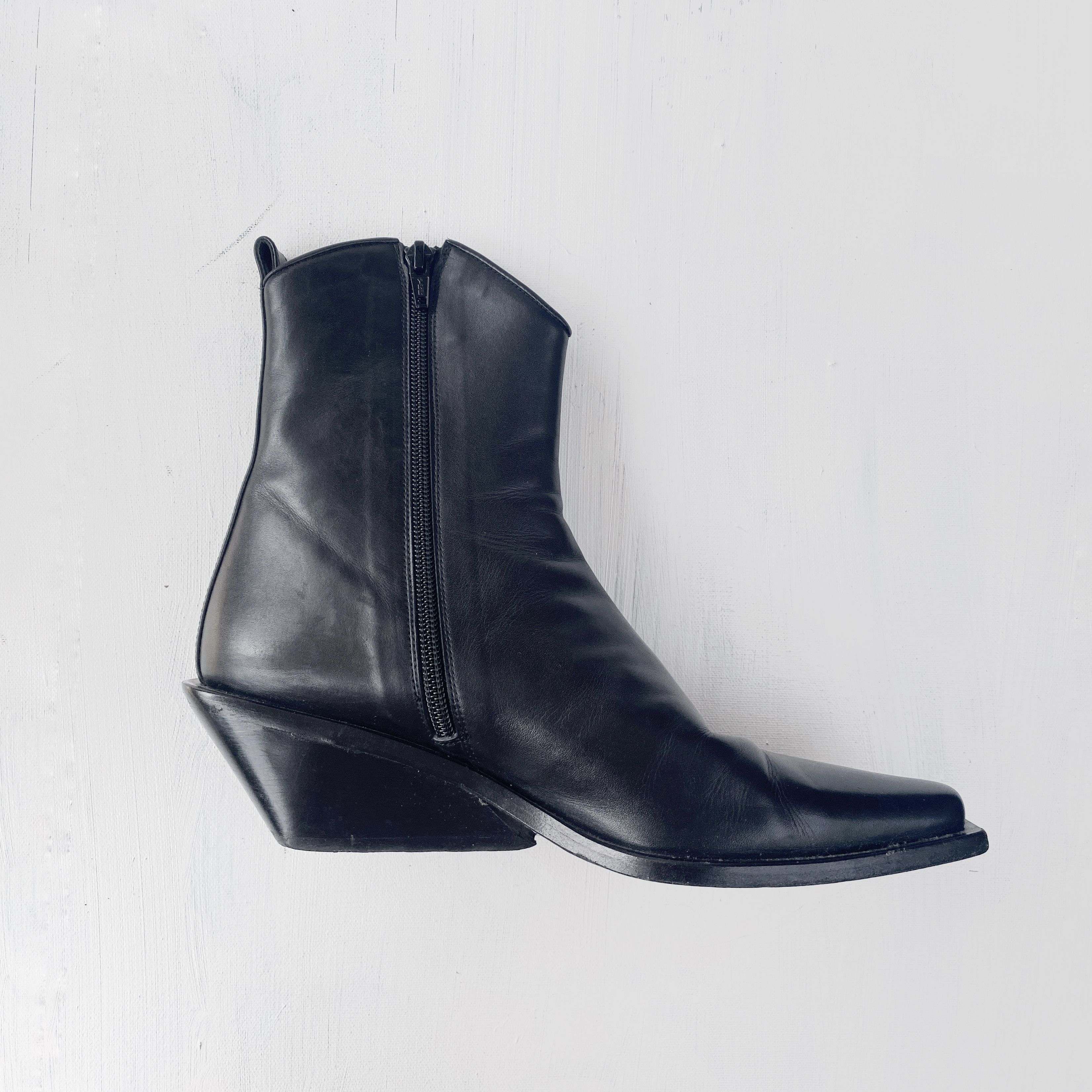 Black Ann Demeulemeester Heeled Western Ankle Boots