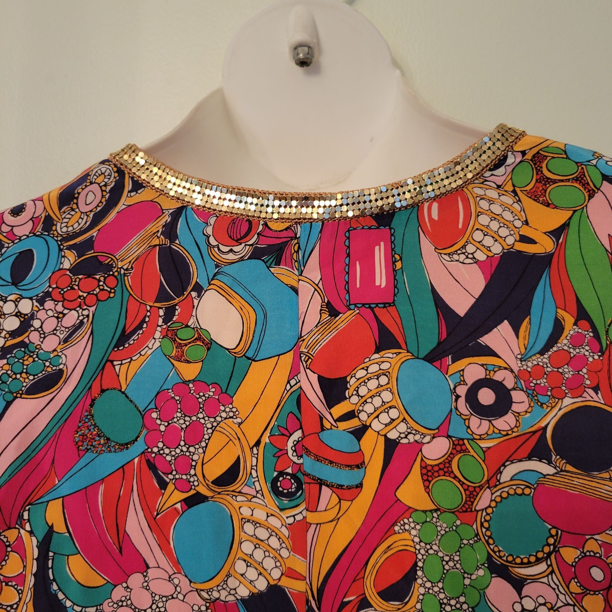 Lilly Pulitzer Lilly Pulitzer Tunic Dress 14 Gold Sequin Trim SHANNON Bling Size XL / US 12-14 / IT 48-50 - 7 Thumbnail