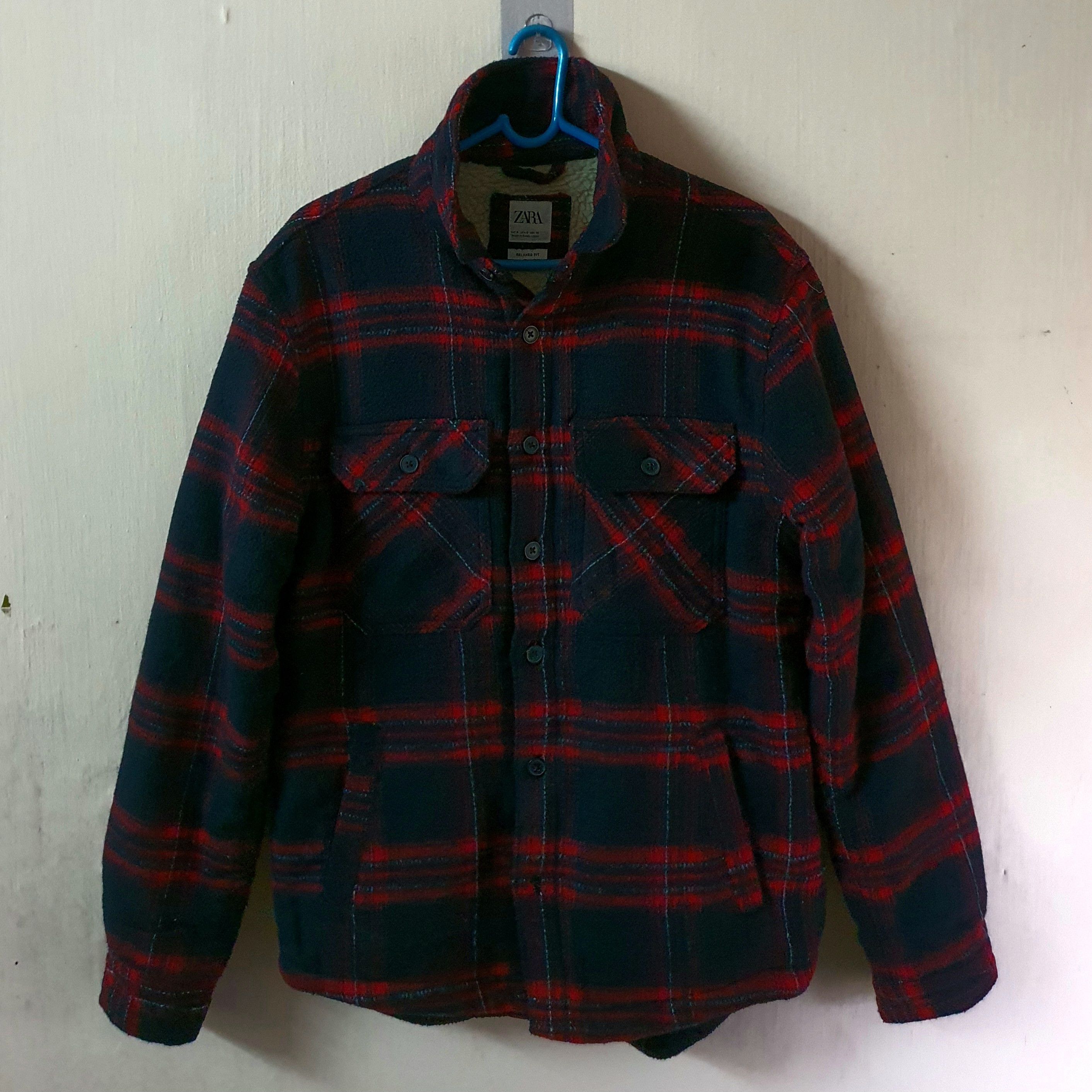 Designer × Zara Zara Fleece Plaid Overshirt Faux Shearling Size US S / EU 44-46 / 1 - 1 Thumbnail