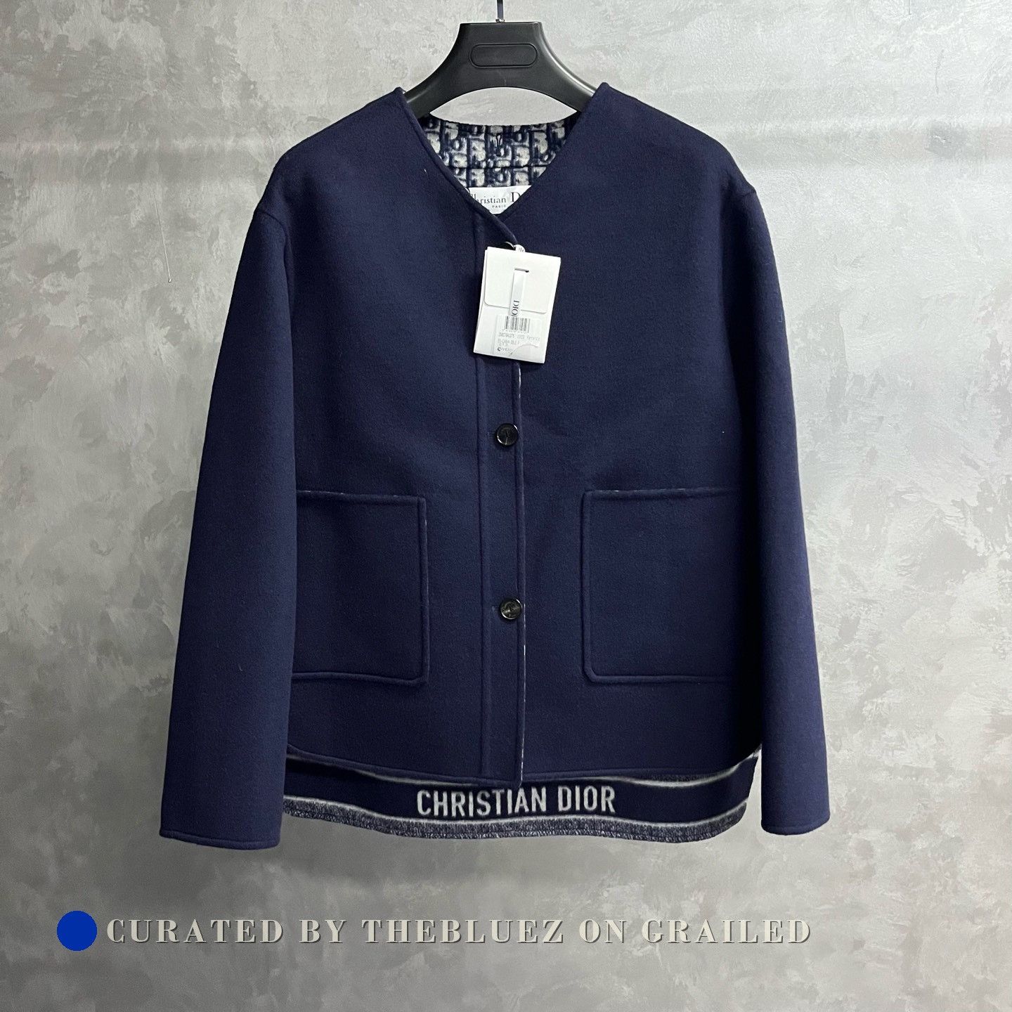 Dior Dior Blue Wool Blend Reversible Print Jacket Size US XS / EU 42 / 0 - 1 Thumbnail