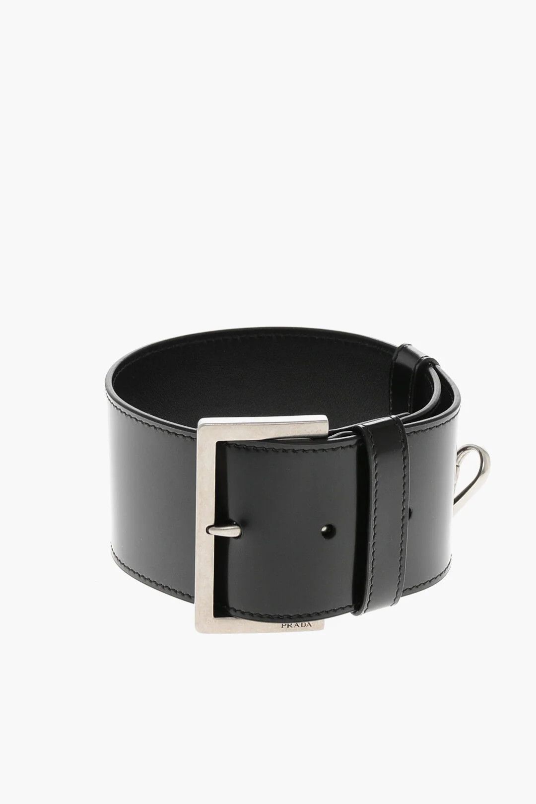 Prada og1mm0426 Size: OS / Belt-Shaped Leather Keychain in Black Size ONE SIZE - 1 Thumbnail