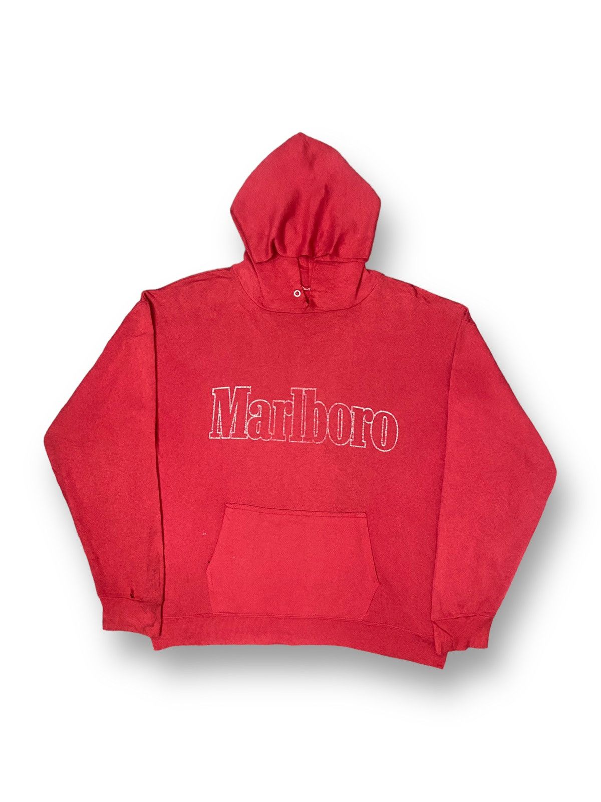 image of 20471120 x Marlboro Vintage 80's Truly Thrash Malrboro Red Ferrari Hoodies, Men's (Size Large)