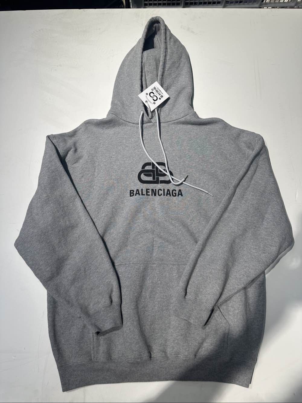 Balenciaga Balenciaga Logo Hoodie Gray Size L Size US L / EU 52-54 / 3 - 1 Thumbnail