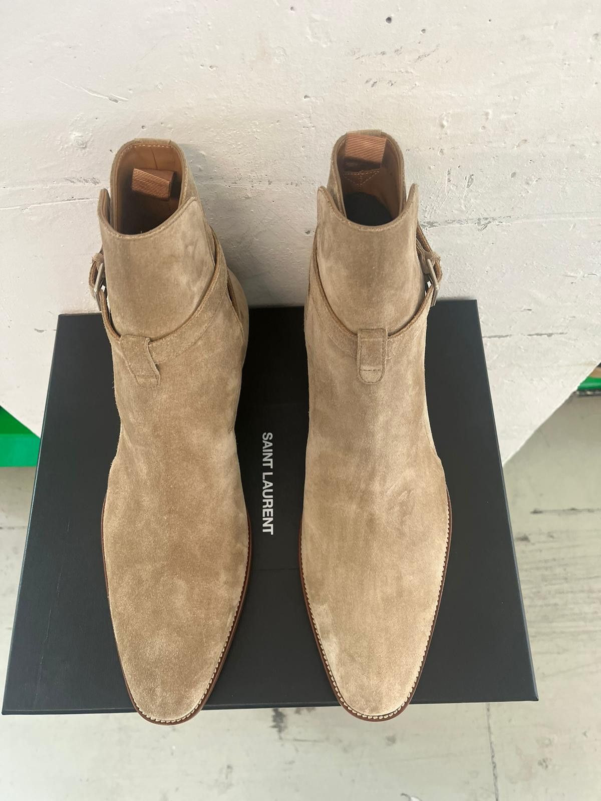 Saint Laurent Paris o1alsim1 Jodhpur High Buckle Boots in Light Brown Size US 12 / EU 45 - 7 Thumbnail
