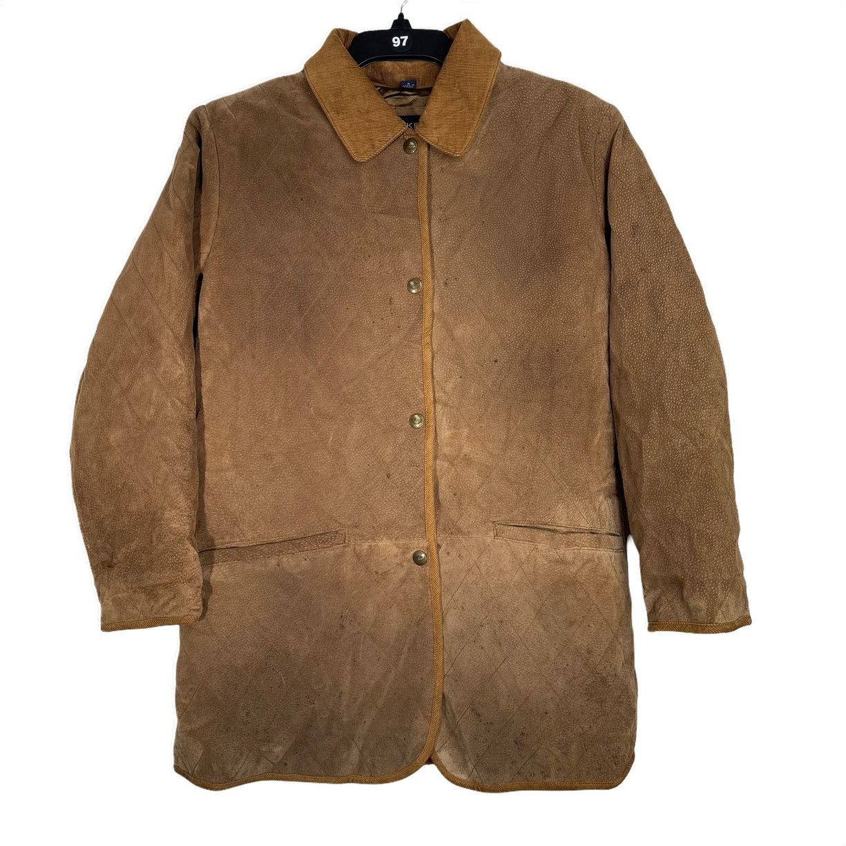 Vintage Vtg Dockers Quilted Pig Split Suede Barn Jacket Small Brown Size US S / EU 44-46 / 1 - 1 Thumbnail