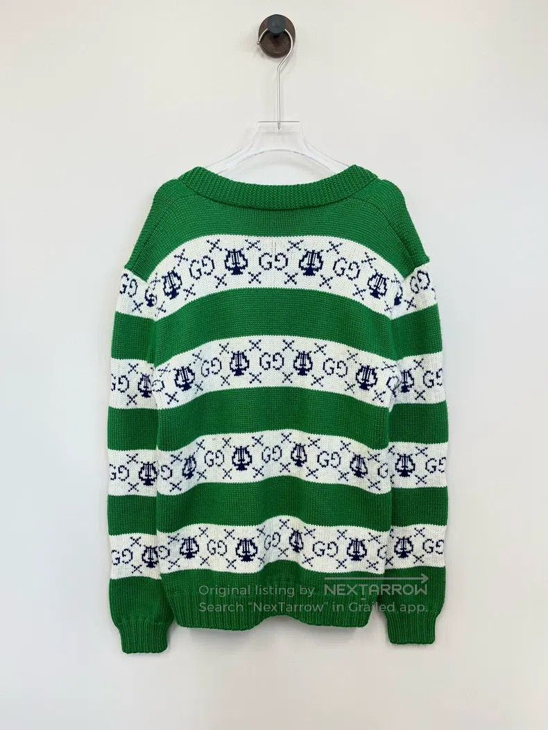 Gucci Gucci White and green striped GG knitted cardigan coat Size XS / US 0-2 / IT 36-38 - 2 Thumbnail