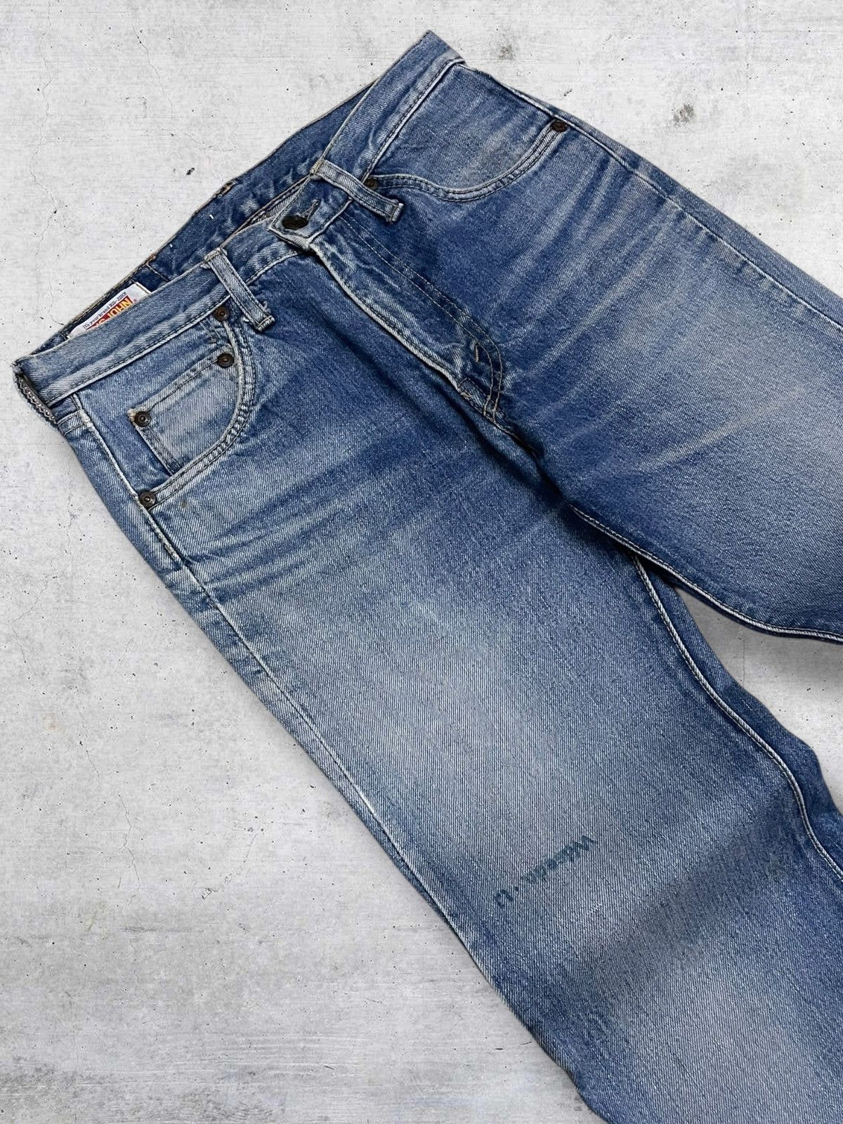 Big John VINTAGE 80S BIG JOHN DESIGNER FLARED CUT DISTRESSED DENIM Size US 28 / EU 44 - 7 Thumbnail