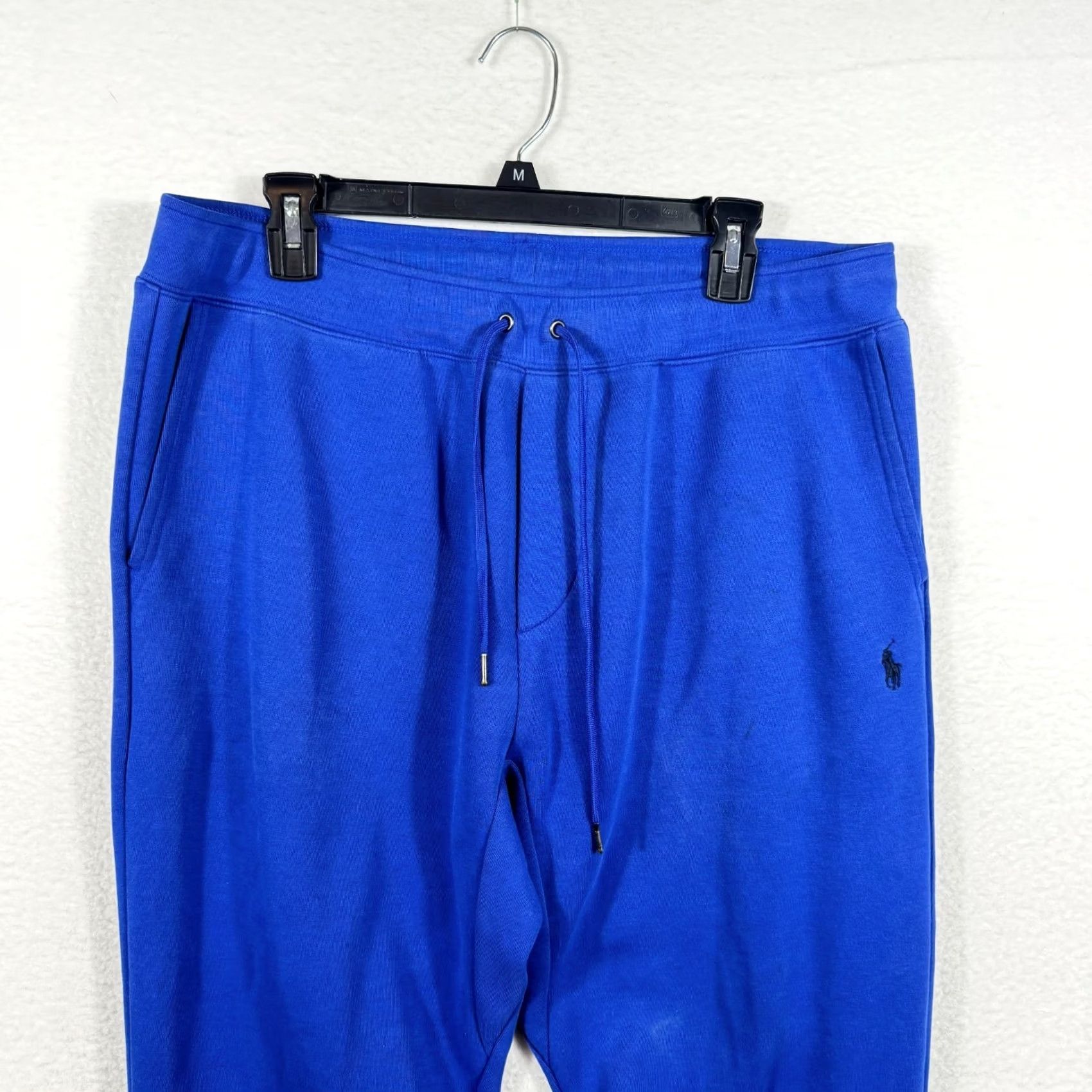 Polo Ralph Lauren Polo Ralph Lauren Mens Medium Jogger Pants Blue Knit Double Waist Drawstring Tapered Activewear Gym & Training Winter Fall Spring Size US M / EU 48-50 / 2 - 2 Thumbnail