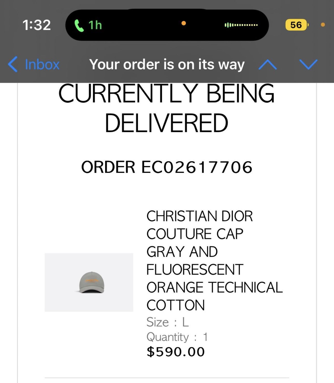Dior CHRISTIAN DIOR COUTURE CAP GRAY AND FLUORESCENT ORANGE Size ONE SIZE - 9 Thumbnail