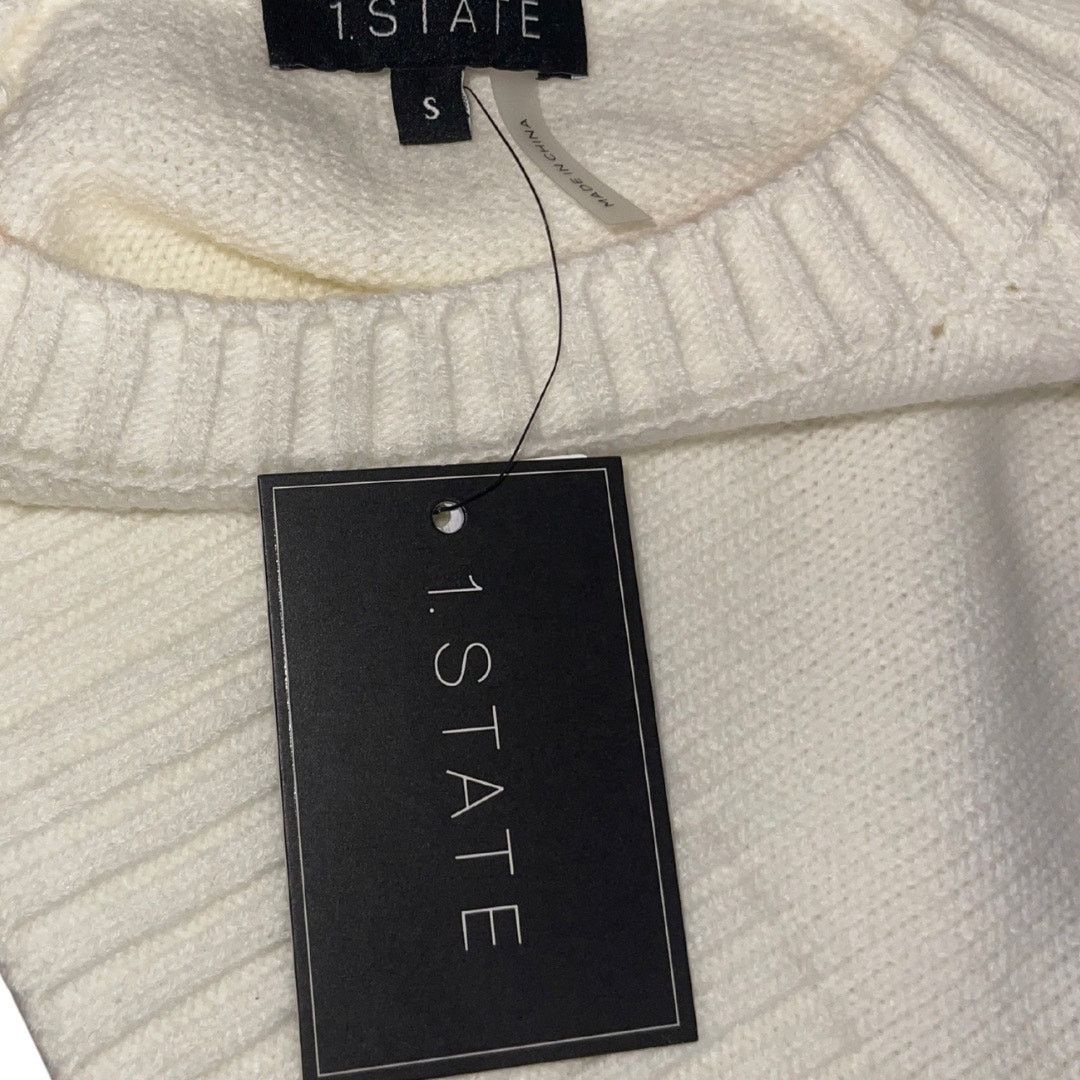Nordstrom 1.State Floral Embroidered Bubble Sleeve Crewneck Sweater Size S / US 4 / IT 40 - 3 Thumbnail