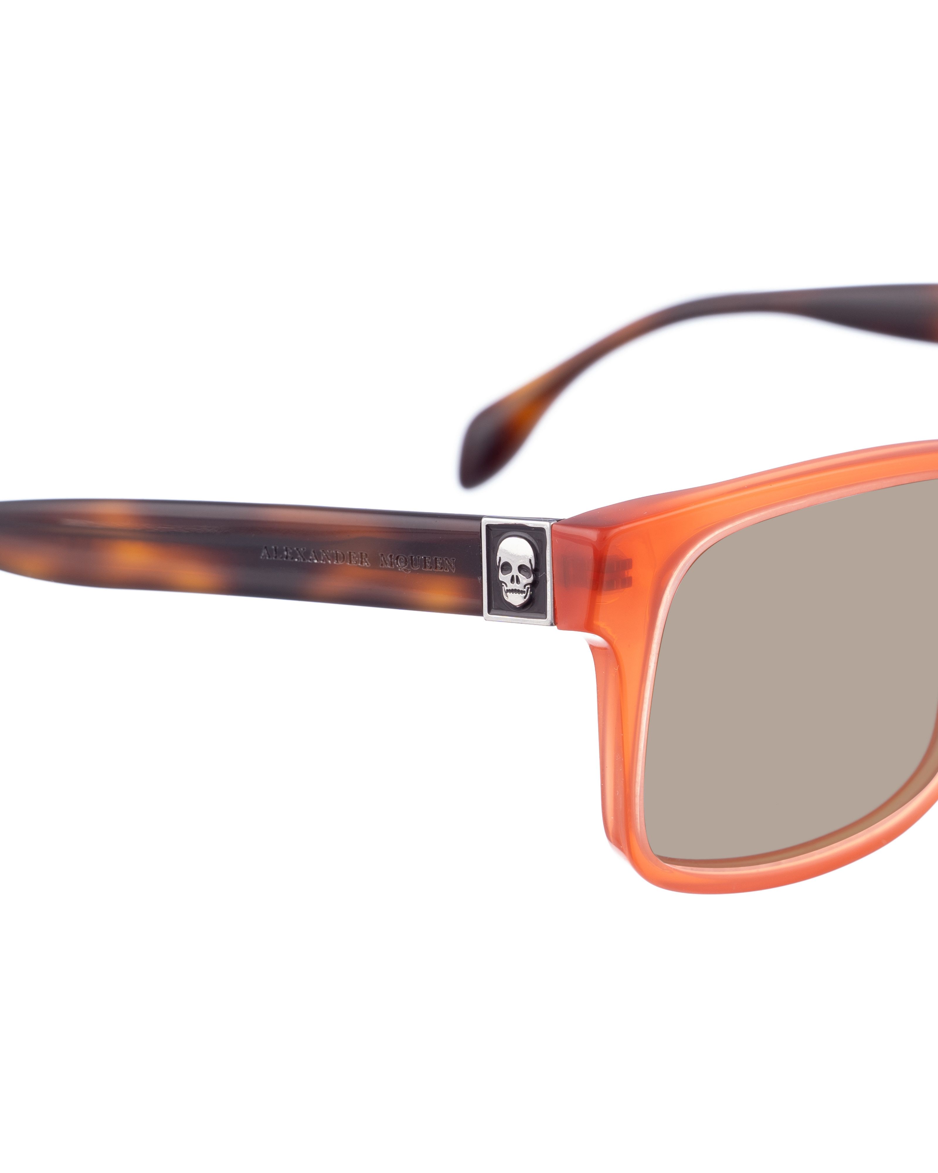 Alexander McQueen Alexander McQueen '00s Bold Havana and Orange Sunglasses Size ONE SIZE - 1 Thumbnail