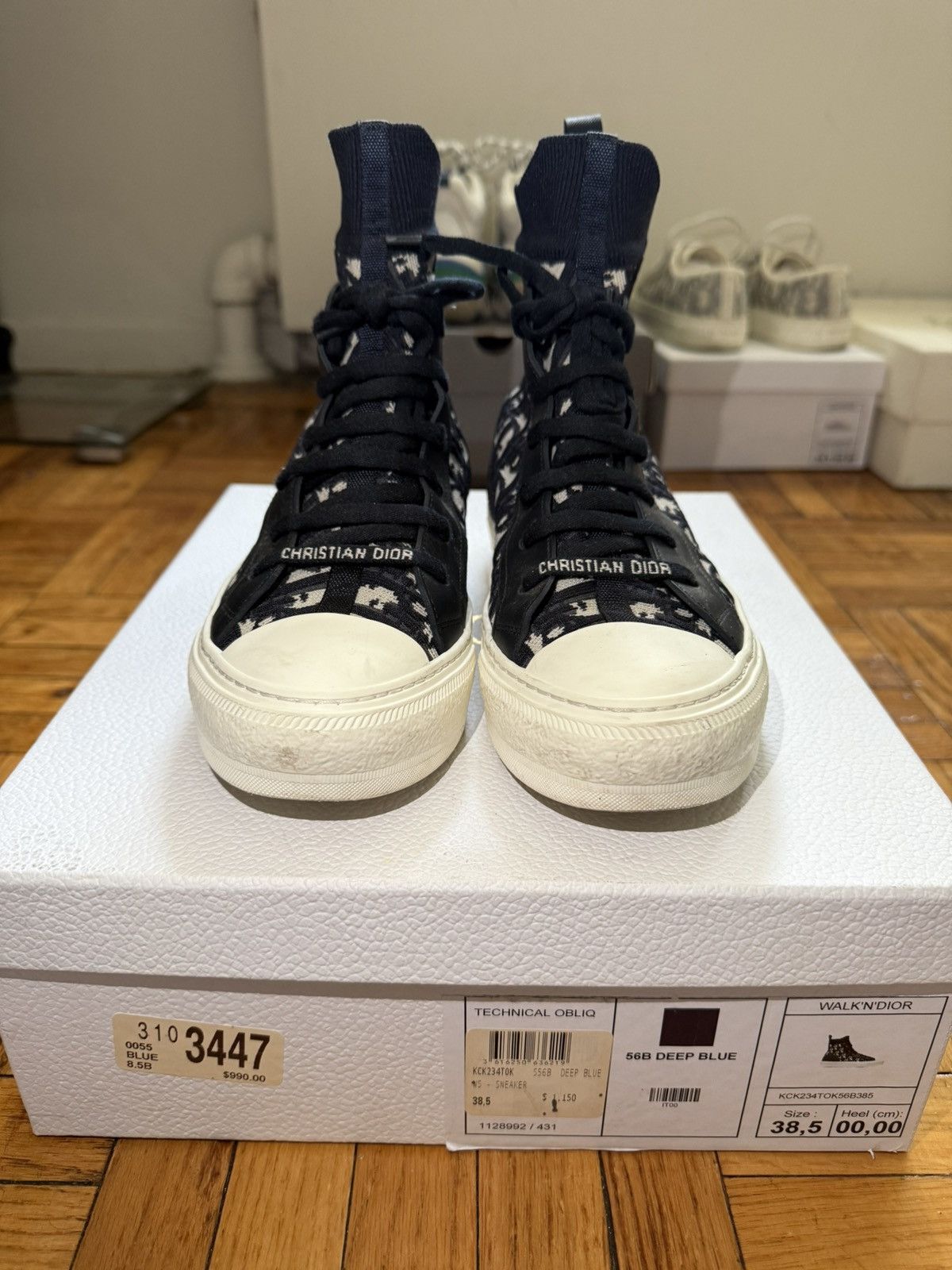 Christian Dior Monsieur × Dior Christian Dior High Top Sneakers - Deep Blue Dior Oblique Size US 8.5 / IT 38.5 - 2 Thumbnail