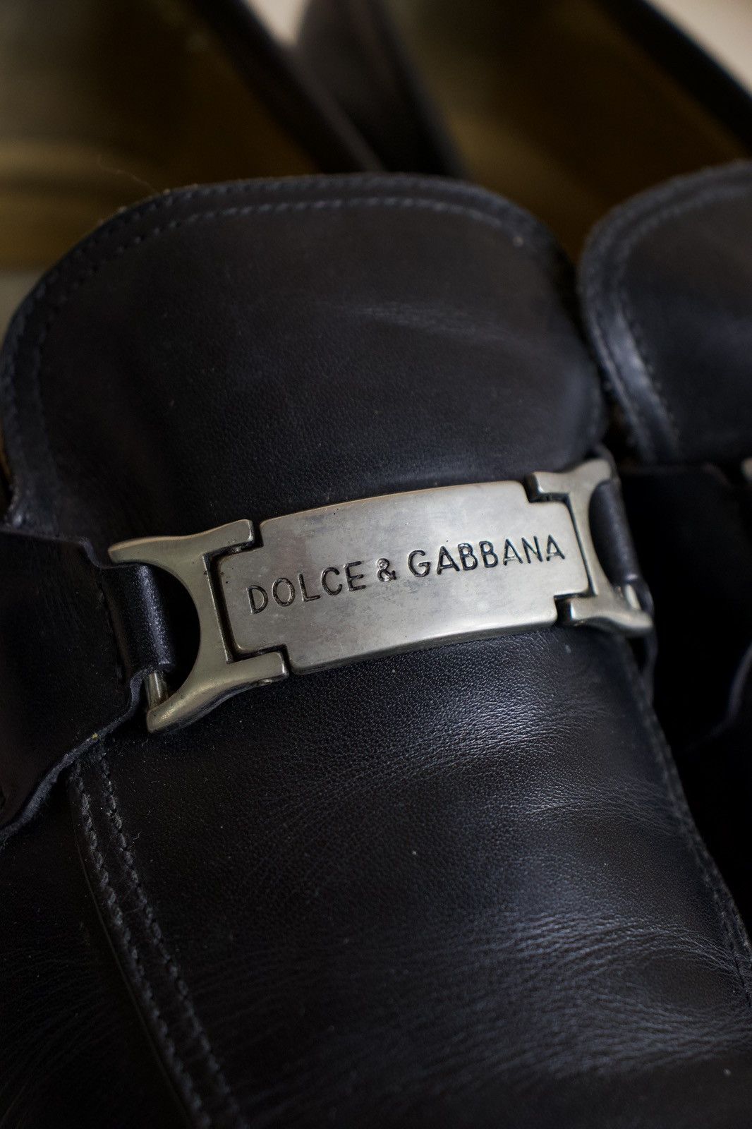 Dolce & Gabbana Vintage Dolce & Gabbana Metal Logo Leather Loafers Luxury Size US 10 / EU 43 - 9 Thumbnail