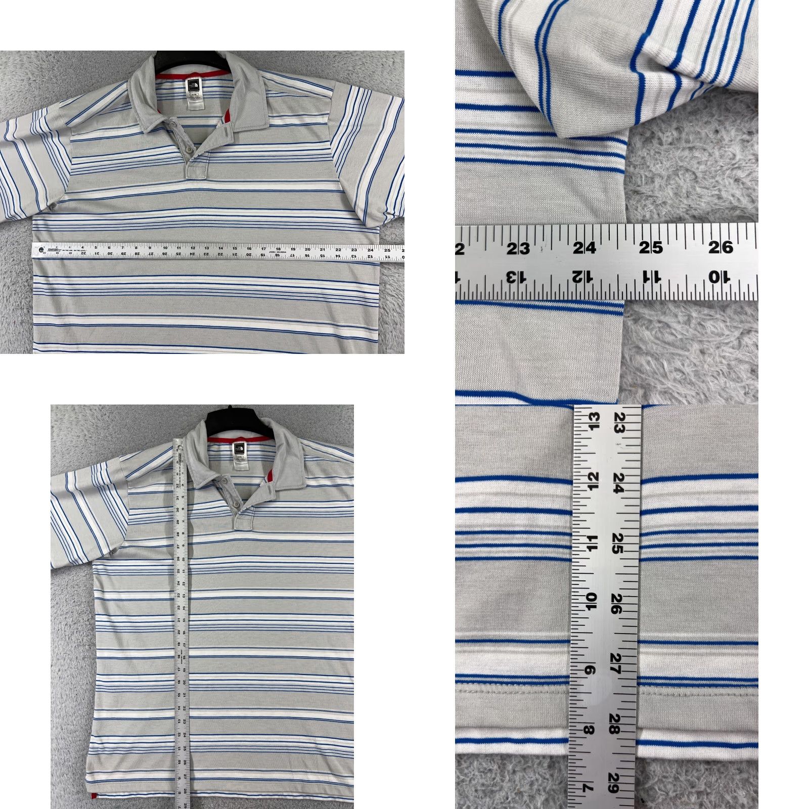 The North Face The North Face Polo Shirt Men XL Gray Stripe 100% Cotton Short Sleeve Golf Casual Size US XL / EU 56 / 4 - 8 Thumbnail