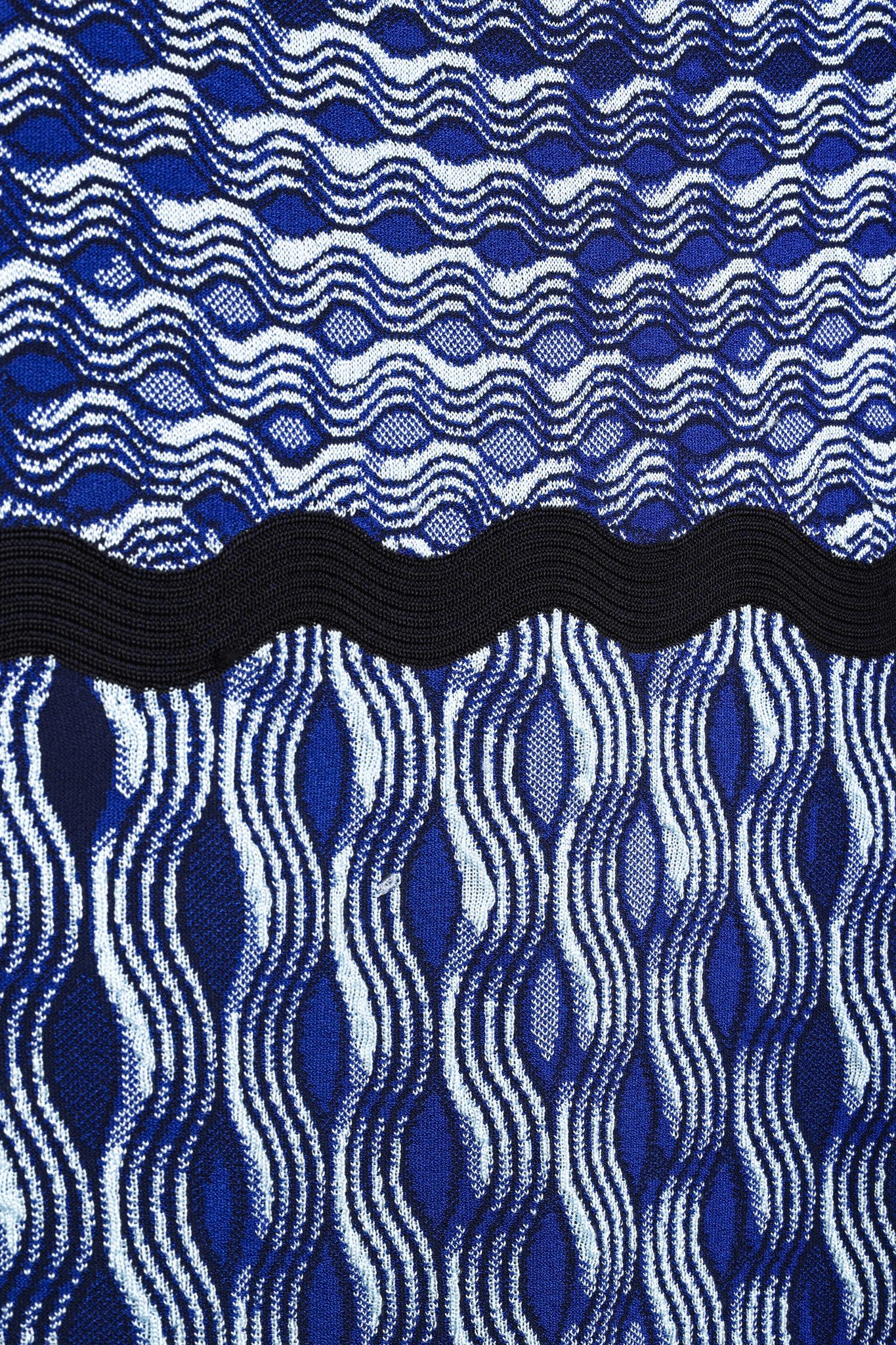Mary Katrantzou Mary Katrantzou Swisher Blue Wavy Print Knit Dress Size S / US 4 / IT 40 - 6 Thumbnail