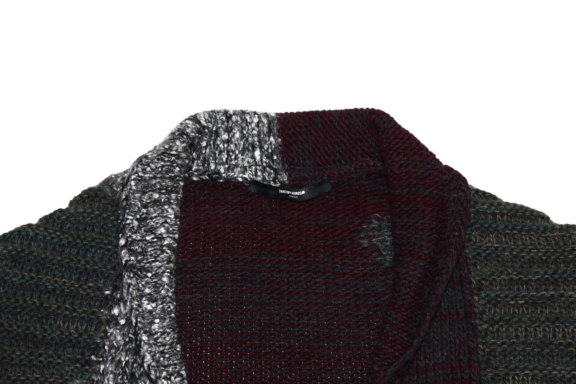 Takeshy Kurosawa Takeshy Kurosawa Patchwork Asymmetric Wool Blend Cardigan Size US XXL / EU 58 / 5 - 3 Thumbnail