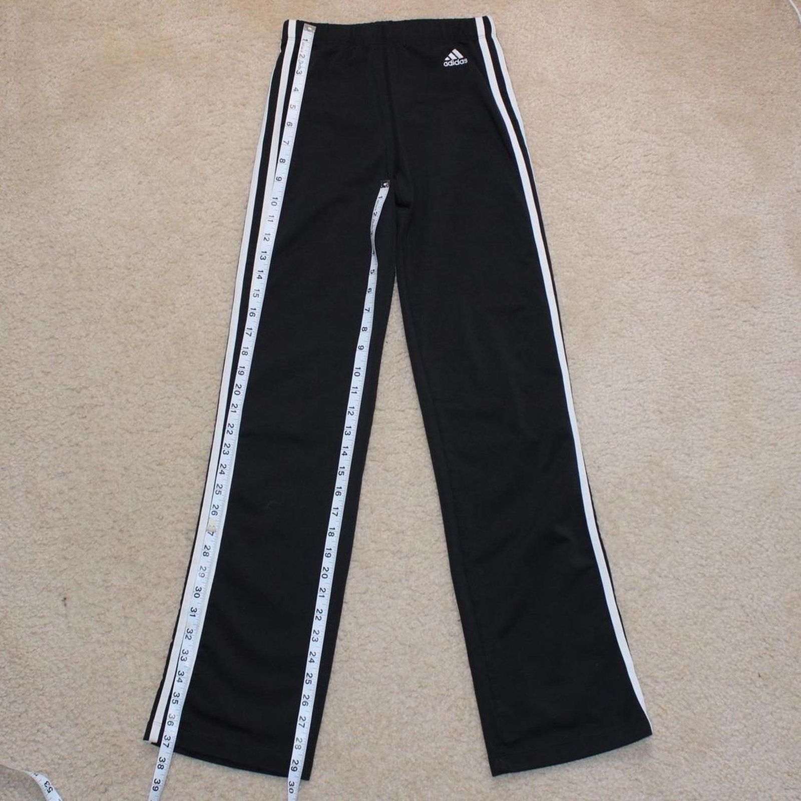 Adidas Y2K Black/White Adidas Climacool Striped Athletic Yoga Pants Size 30" / US 8 / IT 44 - 4 Thumbnail