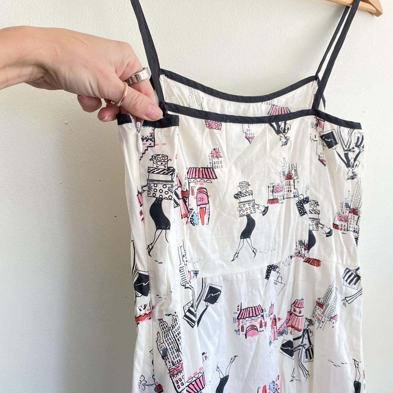 Designer AGB DRESS BYER CALIFORNIA WHITE ABSTRACT NIGHTY DRESS SIZE 6 Size M / US 6-8 / IT 42-44 - 6 Thumbnail
