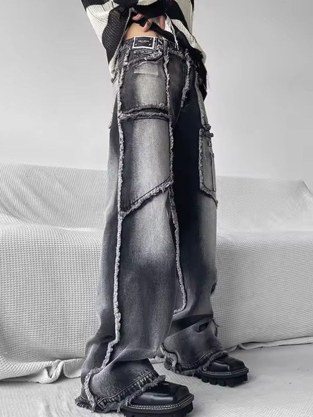 Other Distressed Baggy Wide Leg Denim Jeans, Ripped Jeans Size US 32 / EU 48 - 6 Thumbnail