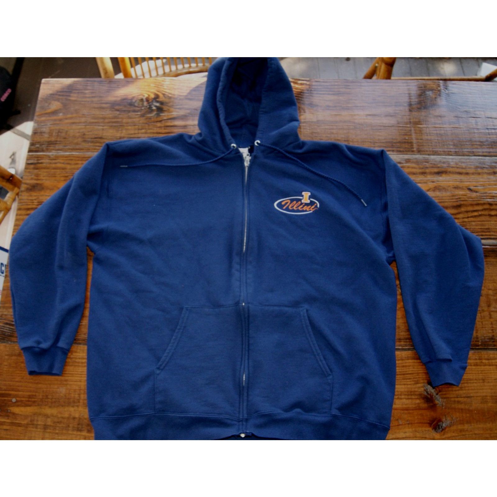 Vintage VTG Y2K ILLINOIS ILLINI XL Zip Hoodie Sweatshirt Embroider Size US XL / EU 56 / 4 - 2 Thumbnail
