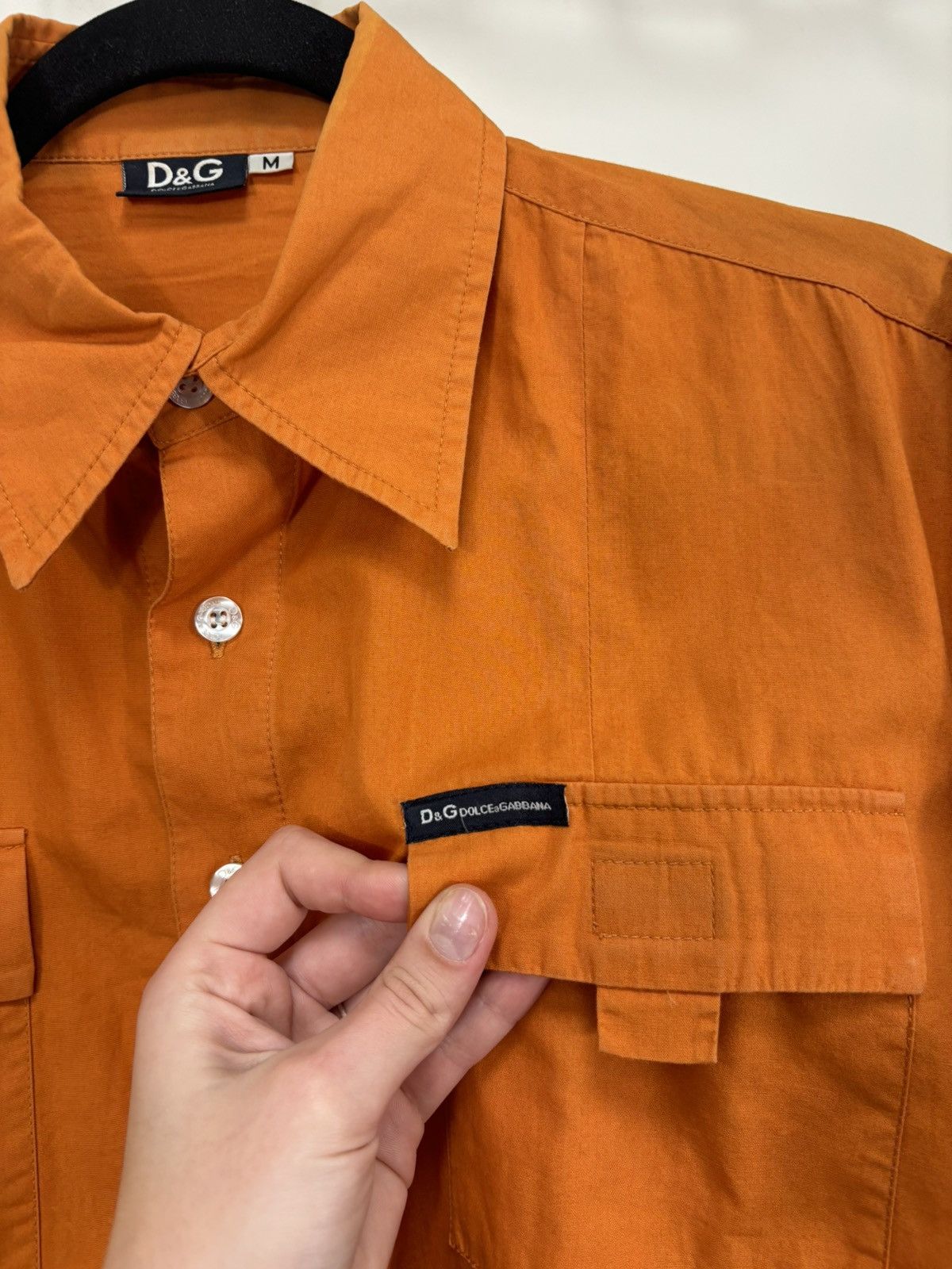 Dolce & Gabbana Vintage Dolce & Gabbana Orange Pocket Short Sleeve Shirt Size US M / EU 48-50 / 2 - 4 Thumbnail