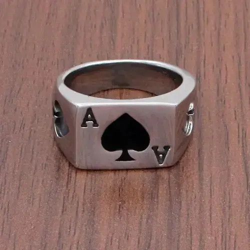 Japanese Brand × Vintage Ace of spades steel ring (sizes 5-13) Size ONE SIZE - 4 Thumbnail