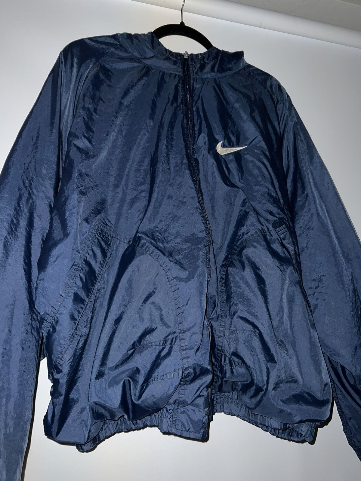 Nike × Vintage Vintage 90s Nike Windbreaker Jacket Blue Size US L / EU 52-54 / 3 - 3 Thumbnail