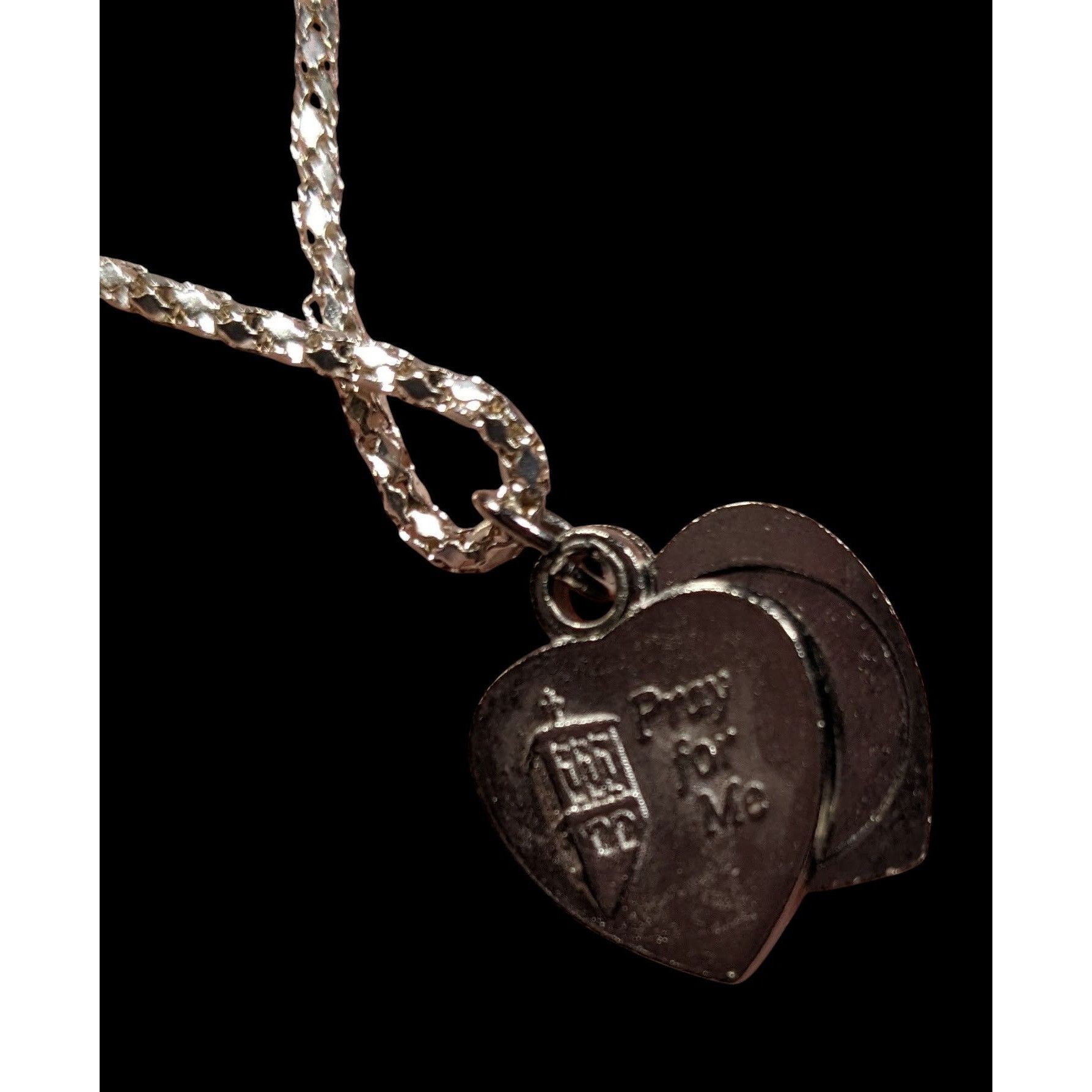 Other Vintage Religious Saint Anthony Pray For Me Heart Slide Lock Size ONE SIZE - 3 Thumbnail