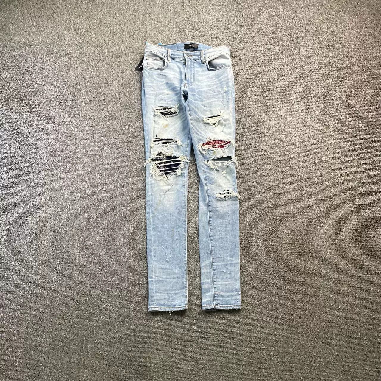 Amiri AMIRI Bandana Distressed Denim Pants Size US 29 - 1 Thumbnail