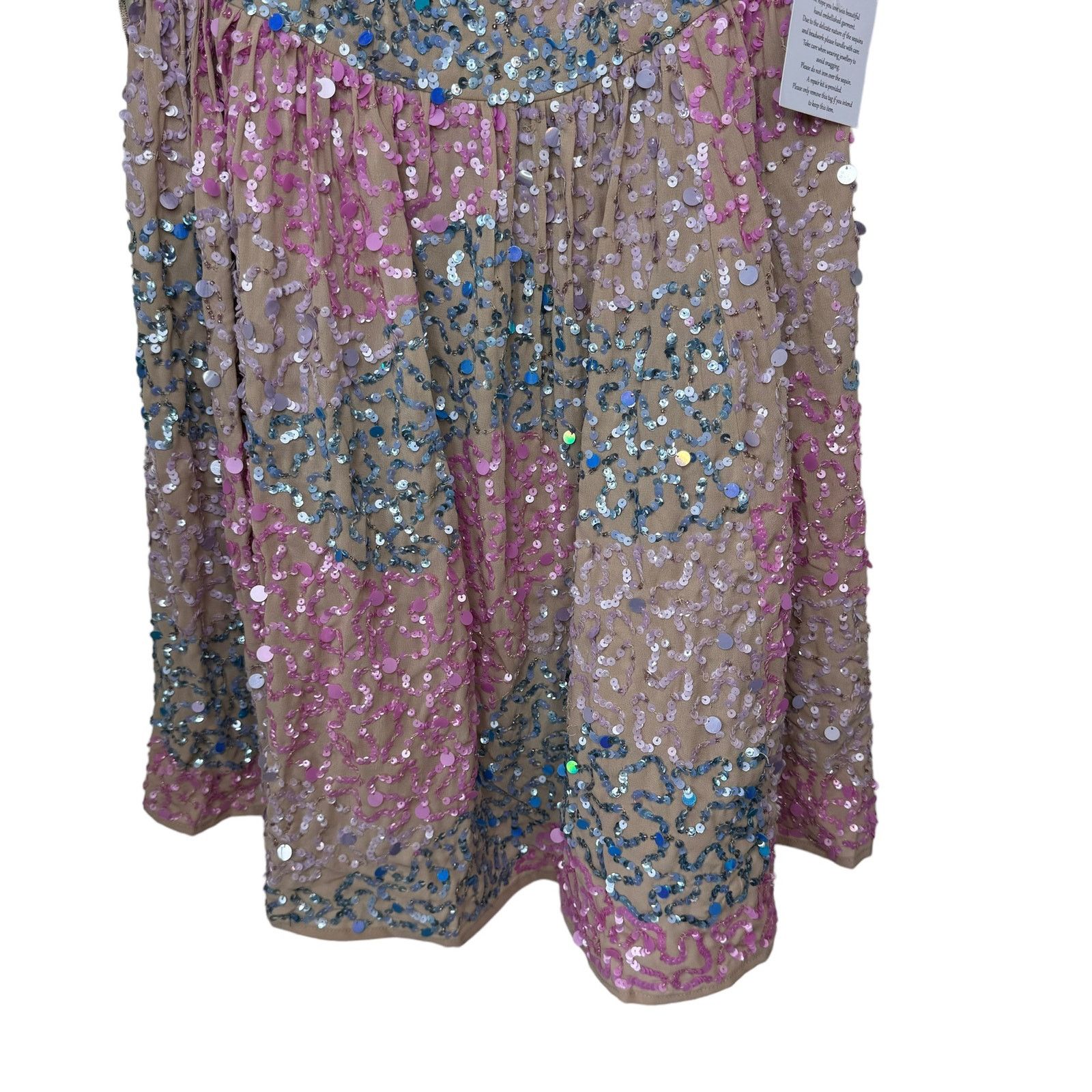 Asos ASOS MAYA DELUXE Puff Sleeve Sequin Mini dress Pink Blue 4 Size S / US 4 / IT 40 - 5 Thumbnail