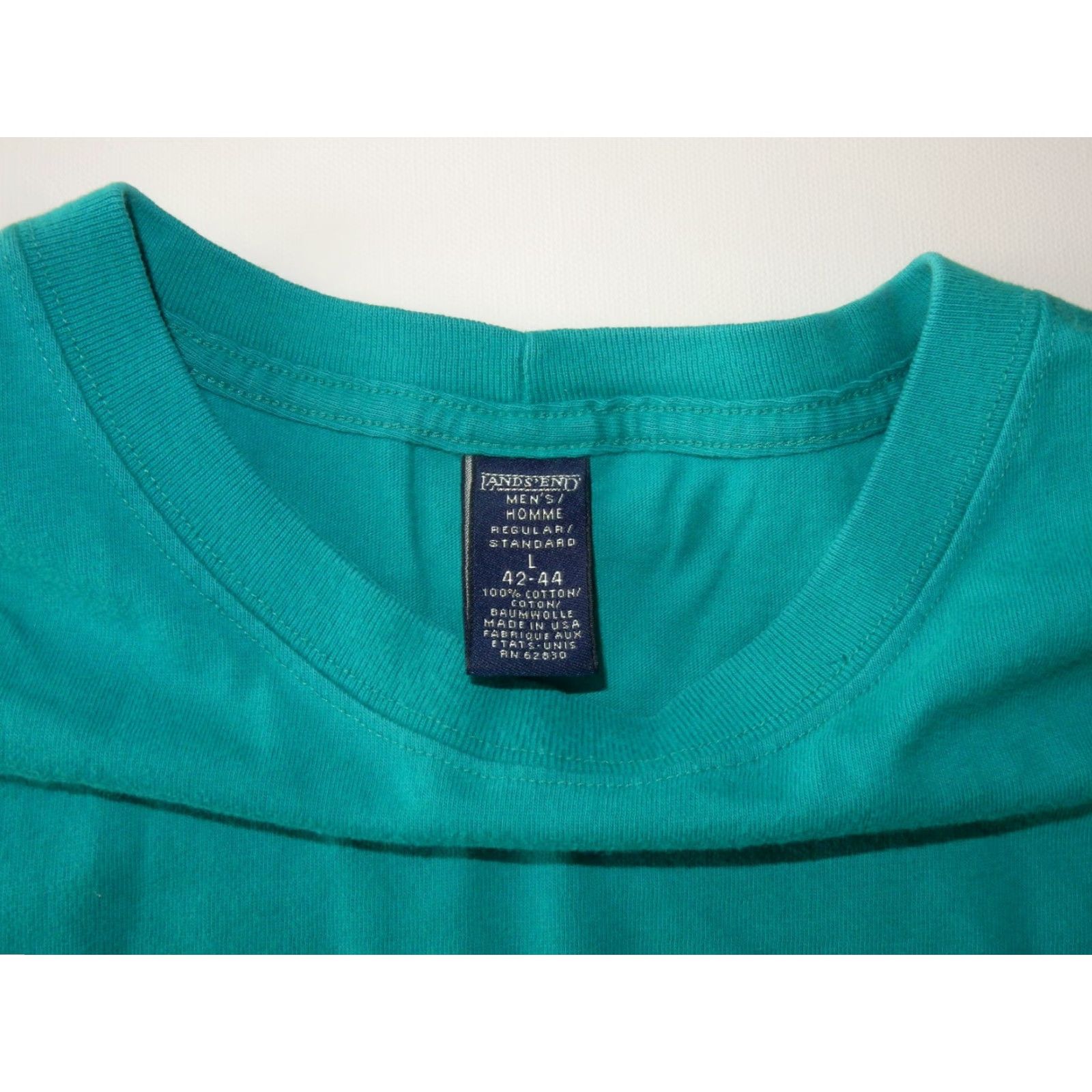 Lands' End VTG Lands' End Men's T Shirt Size L Short Sleeve Green Cotton USA Made Mens Size US L / EU 52-54 / 3 - 3 Thumbnail