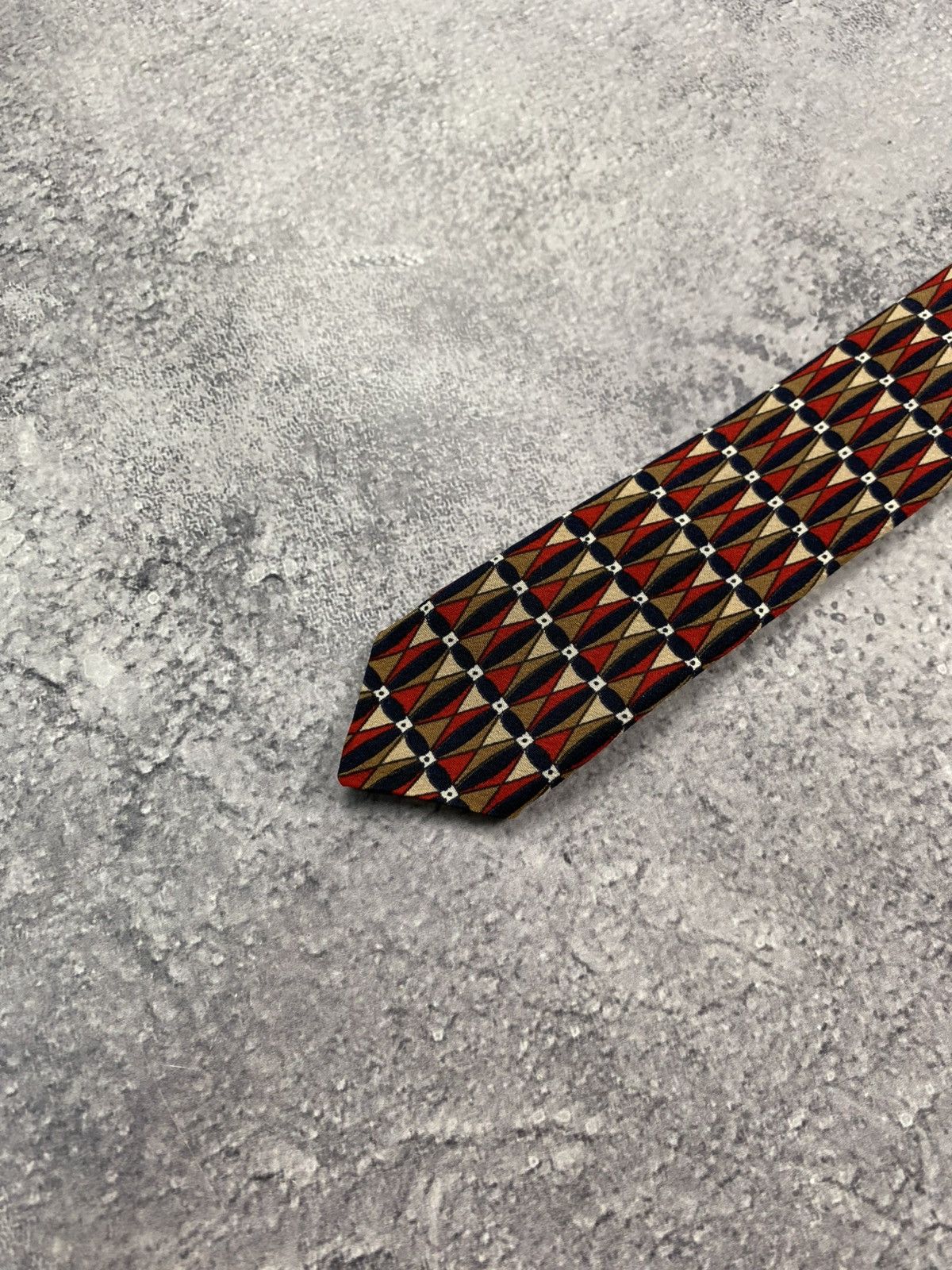 Lanvin Lanvin Tie 90s Geometric Cravatca Silk Y2K Classic Casual Size ONE SIZE - 10 Thumbnail