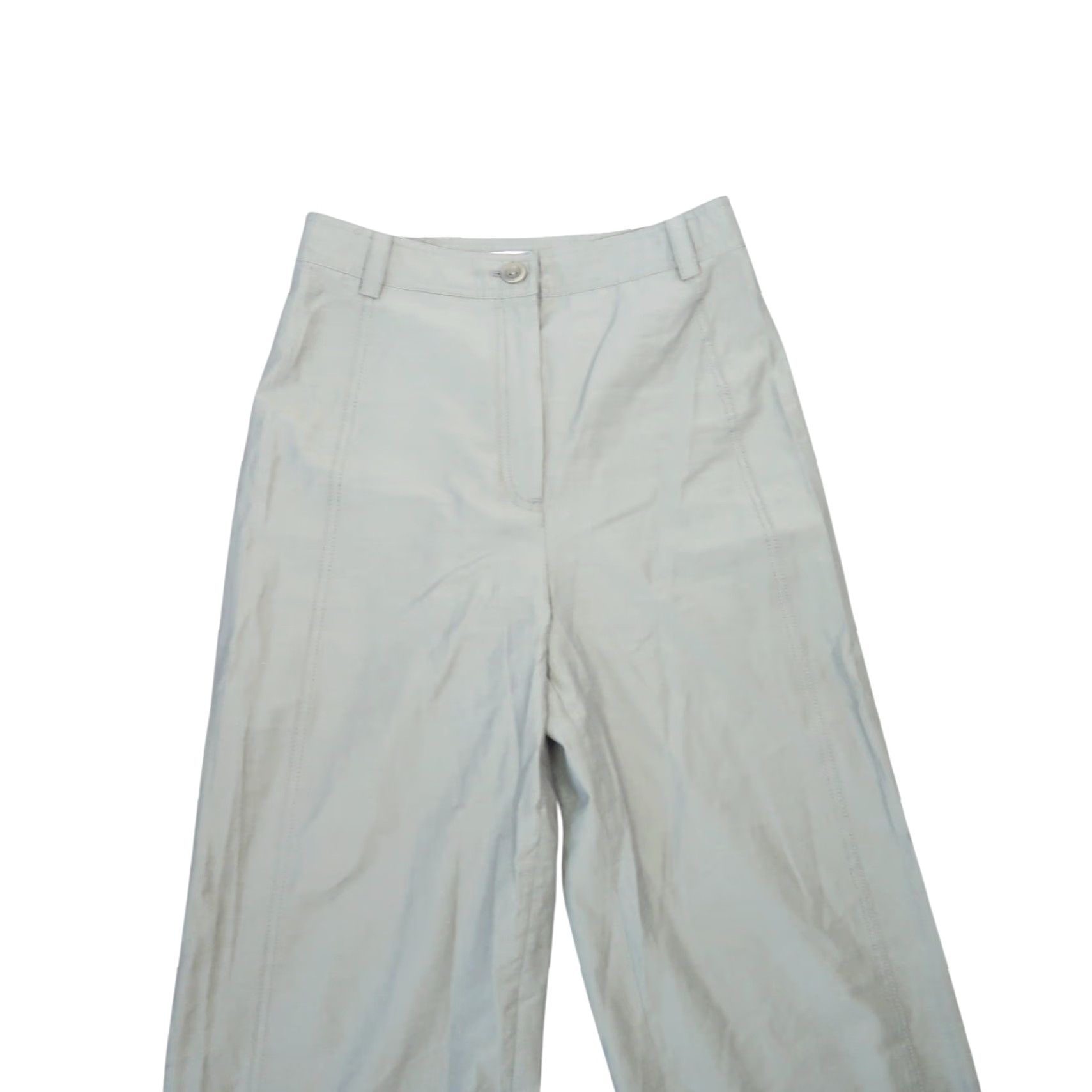 Zara ZARA Olive Green High Rise Wide Leg Nylon Pants M Women Casual Solid 30in Waist Wide-Leg Size 32" / US 10 / IT 46 - 2 Thumbnail