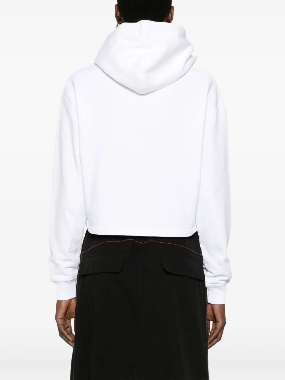 Balmain o1s1wg110825 Logo Print Hoodie in White Size L / US 10 / IT 46 - 3 Thumbnail