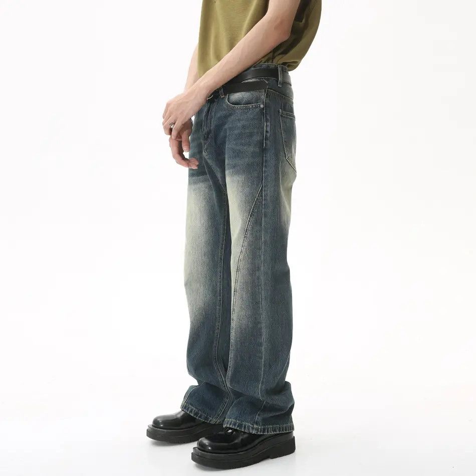 Japanese Brand Retro loose straight leg spliced jeans Size US 32 / EU 48 - 2 Thumbnail