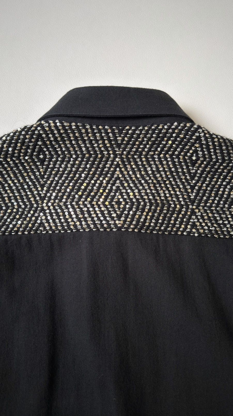 Haider Ackermann Glitter Sequin Back Panel Black Shirt Size US M / EU 48-50 / 2 - 16 Thumbnail