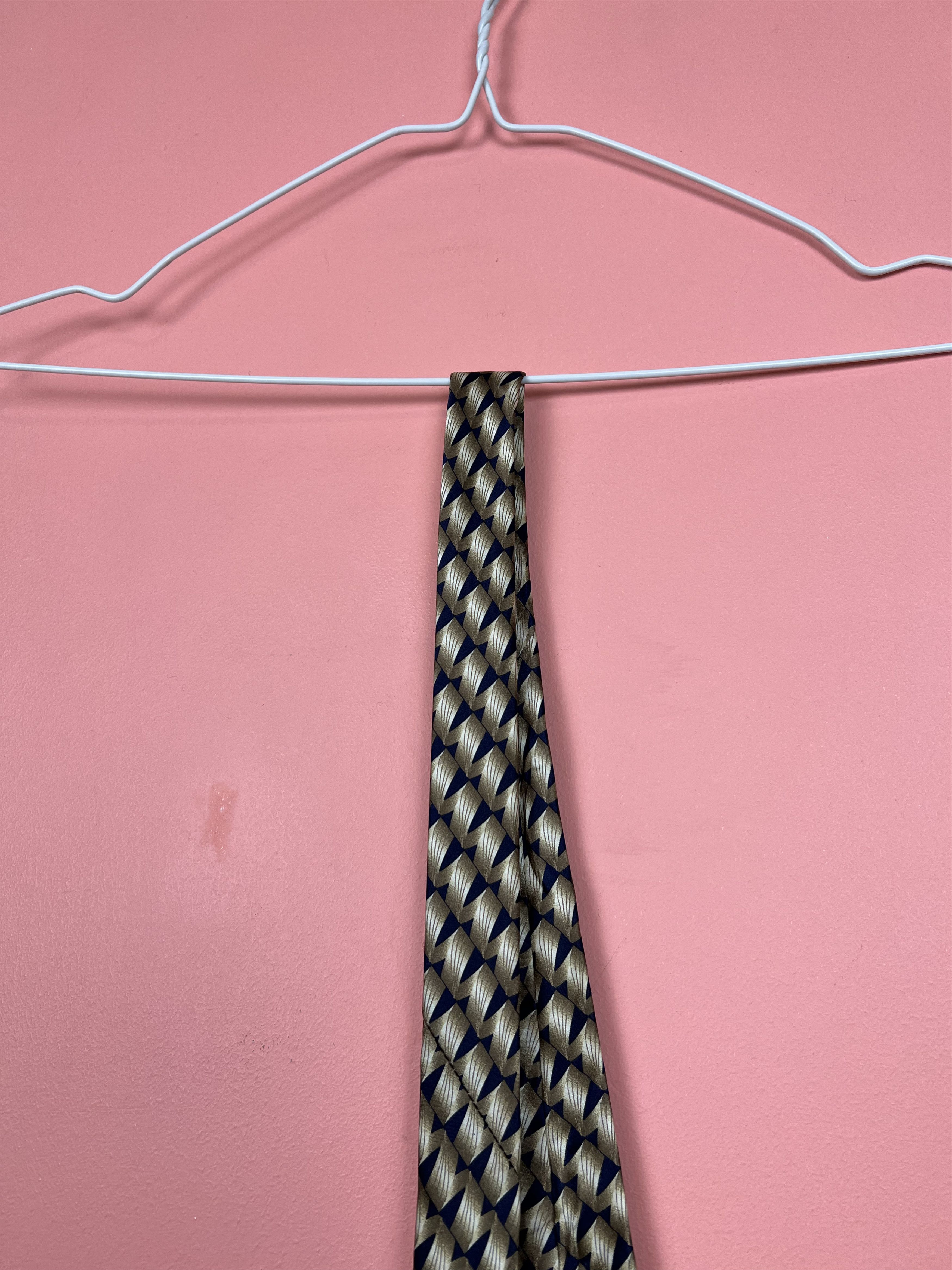 Lanvin Lanvin gold tie luxury hype blue gold silk Size ONE SIZE - 2 Thumbnail