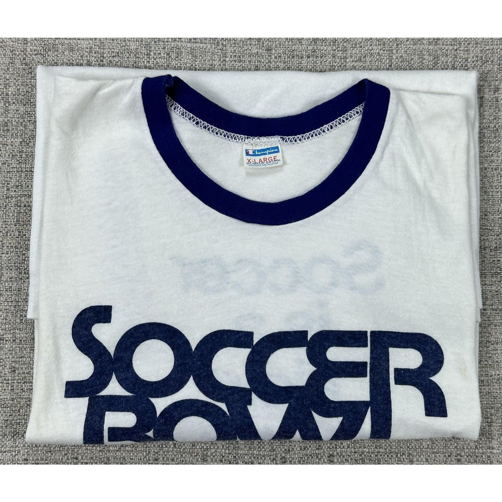 Champion Champion Soccer Bowl 80 Shirt Sz L White Ringer NASL 1980s Size US L / EU 52-54 / 3 - 14 Thumbnail
