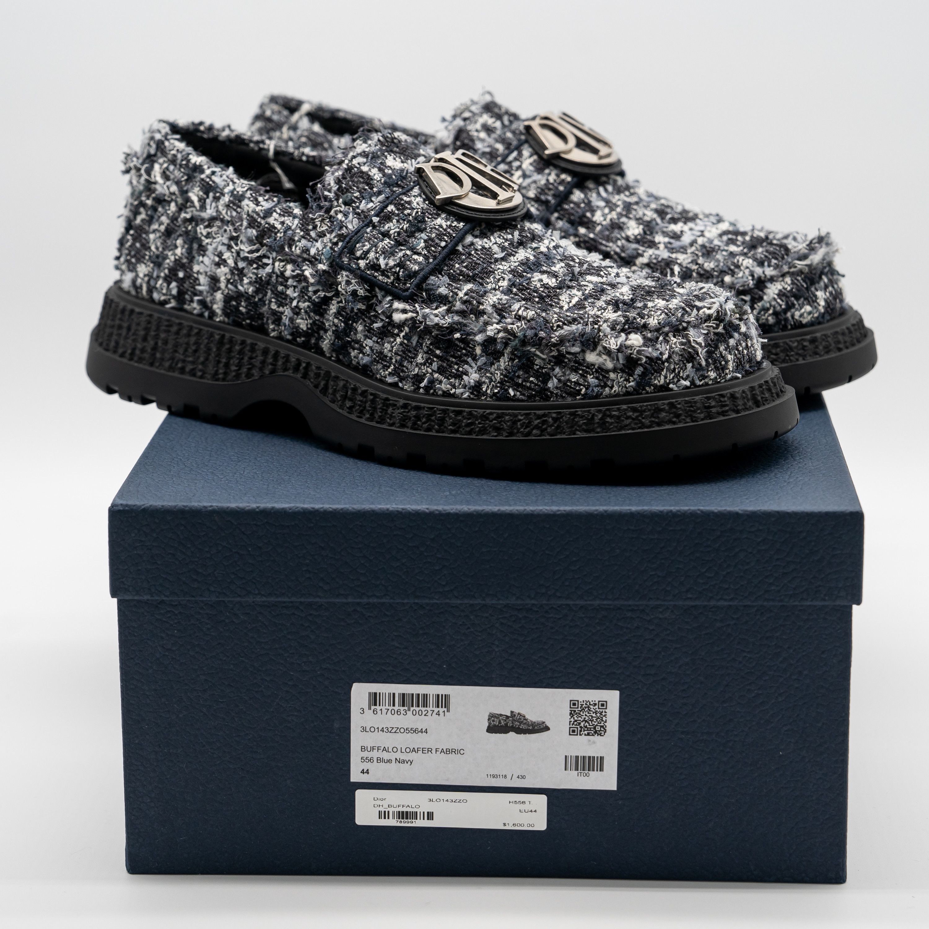 Dior 44eu 11 US Dior Buffalo Loafer Cannage Tweed Navy Blue Size US 11 / EU 44 - 9 Thumbnail