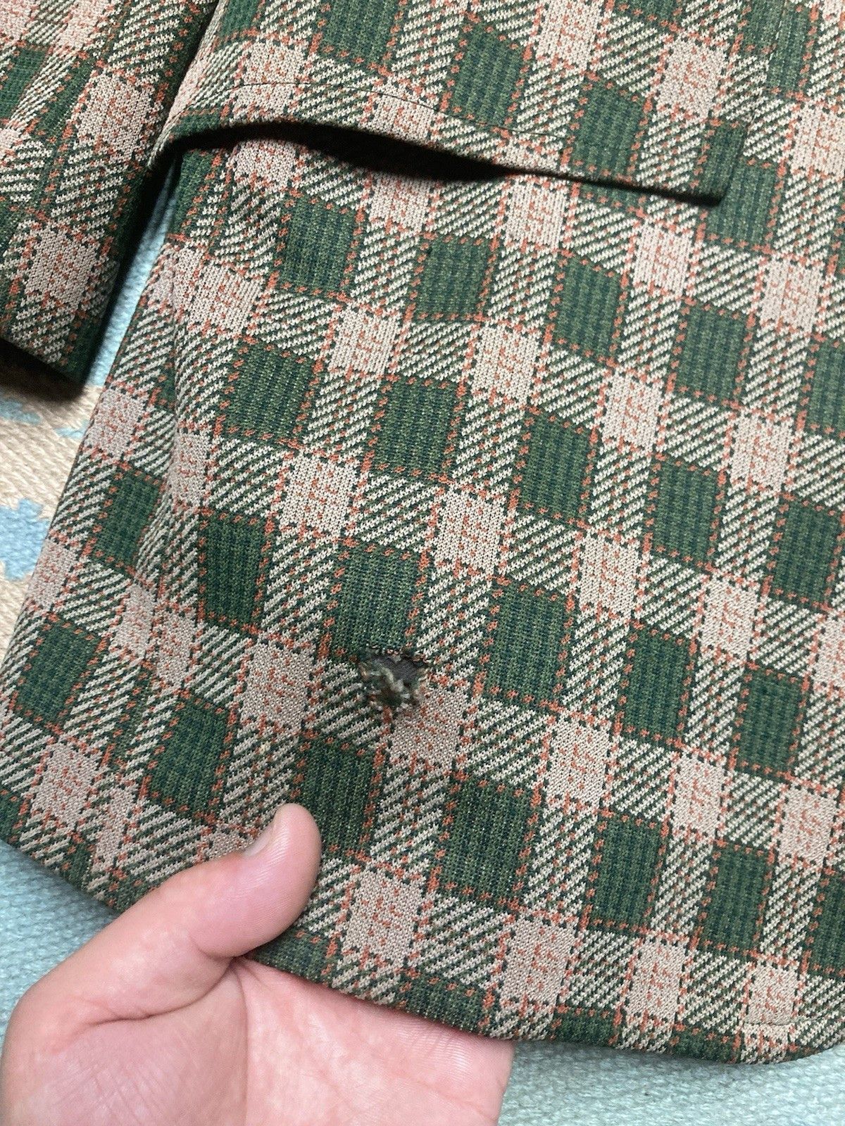 Vintage 1960s sport coat blazer Richman Brothers plaid 2 button 40R Size 40R - 2 Thumbnail