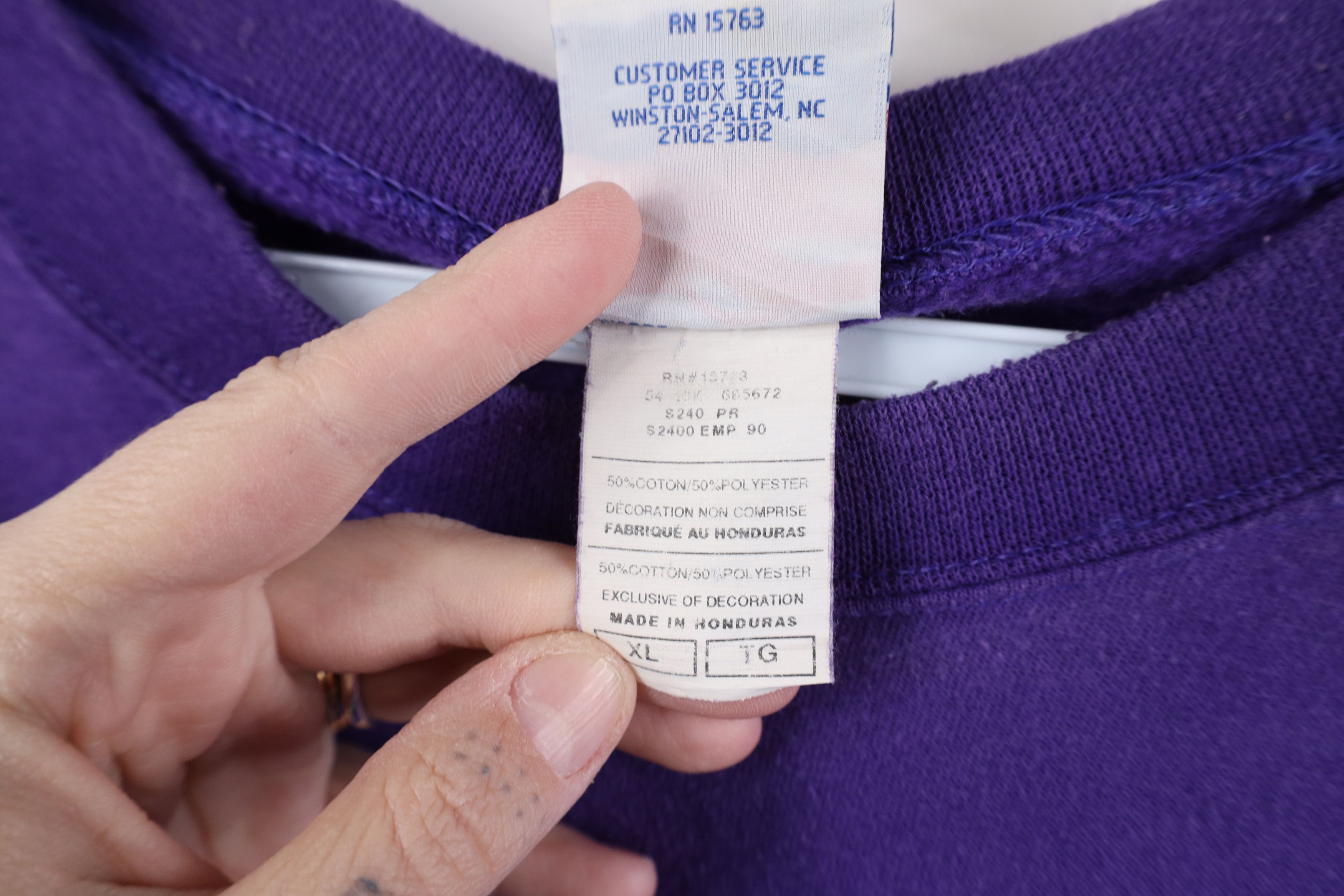 Champion Vintage 90s Champion Blank Crewneck Sweatshirt Purple Size US XL / EU 56 / 4 - 10 Thumbnail