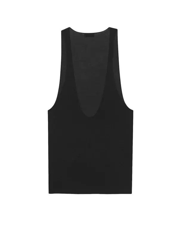 Saint Laurent Paris o1s1wg110225 771542 Tank Top in Black Size XXL / US 16-18 / IT 52-54 - 2 Thumbnail